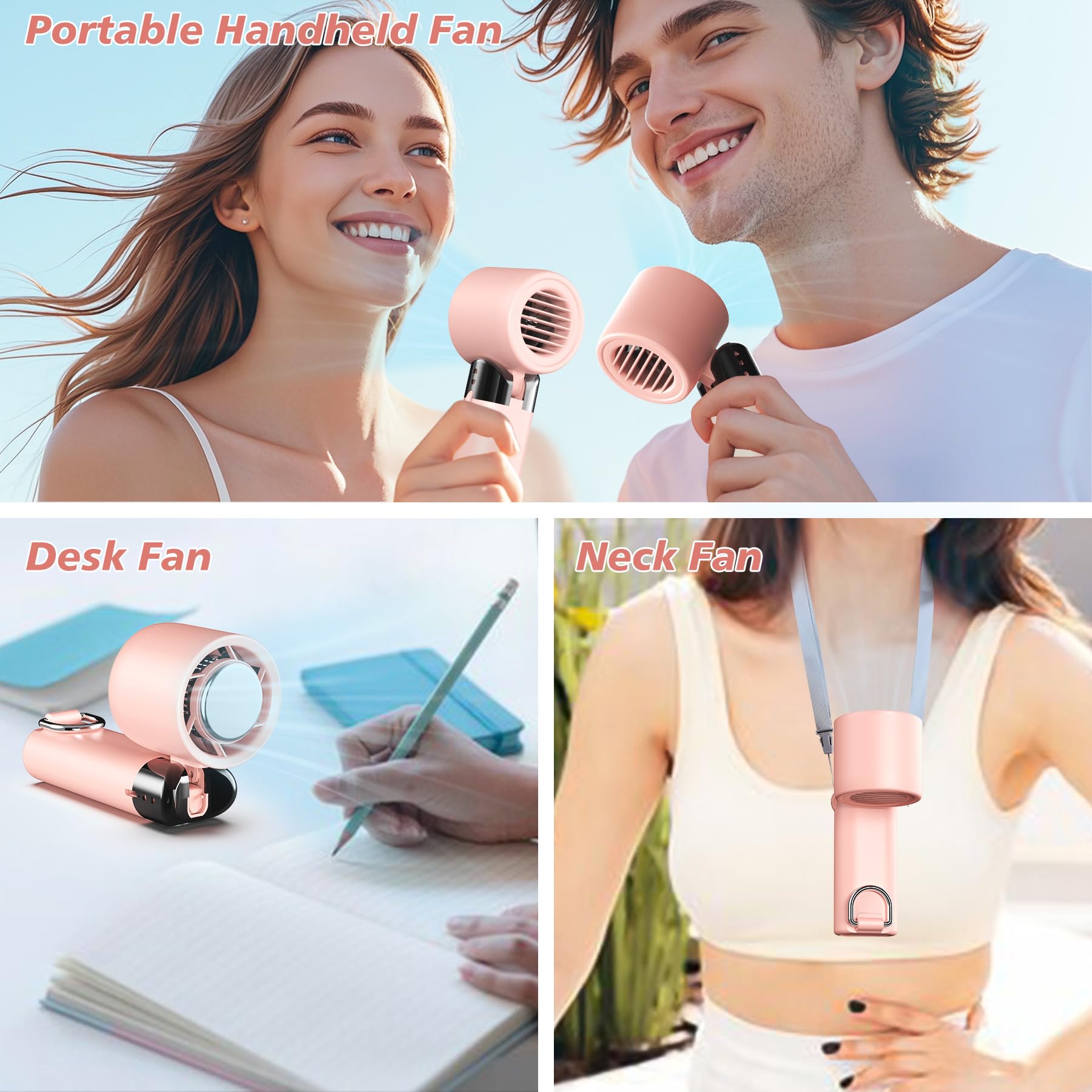 Sylvwin Portable Handheld Fan,Adjustable Mini Fans Speed(1-100),5000Mah Battery Rechargeable Personal Fan,Cooling Handheld Fans
