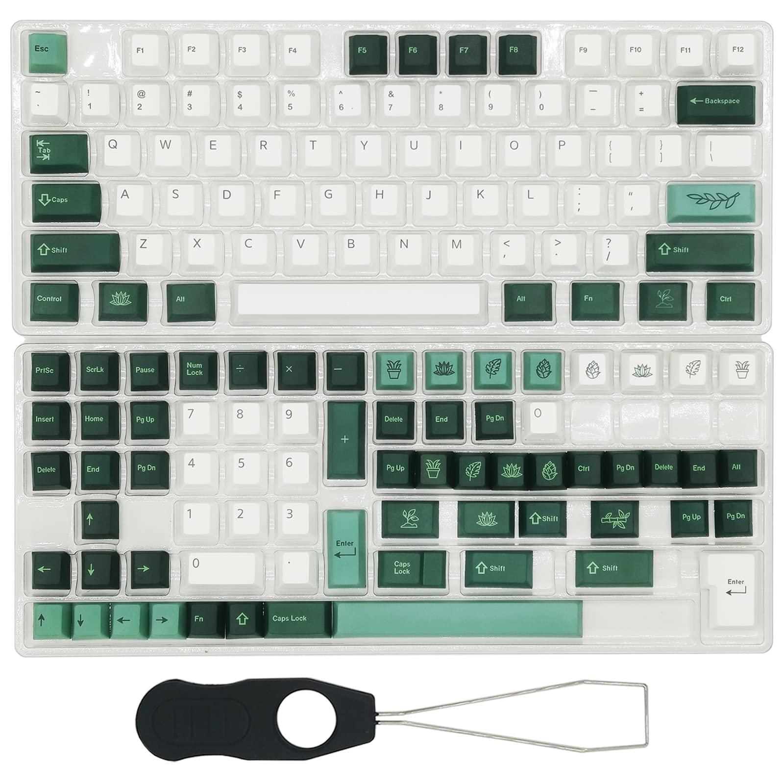 Gtsp Custom Gaming Keycap Set 144 Key Cherry Mx Keycaps 60 Percent Sub Dye For Gateron Kailh Switch (Botanical)