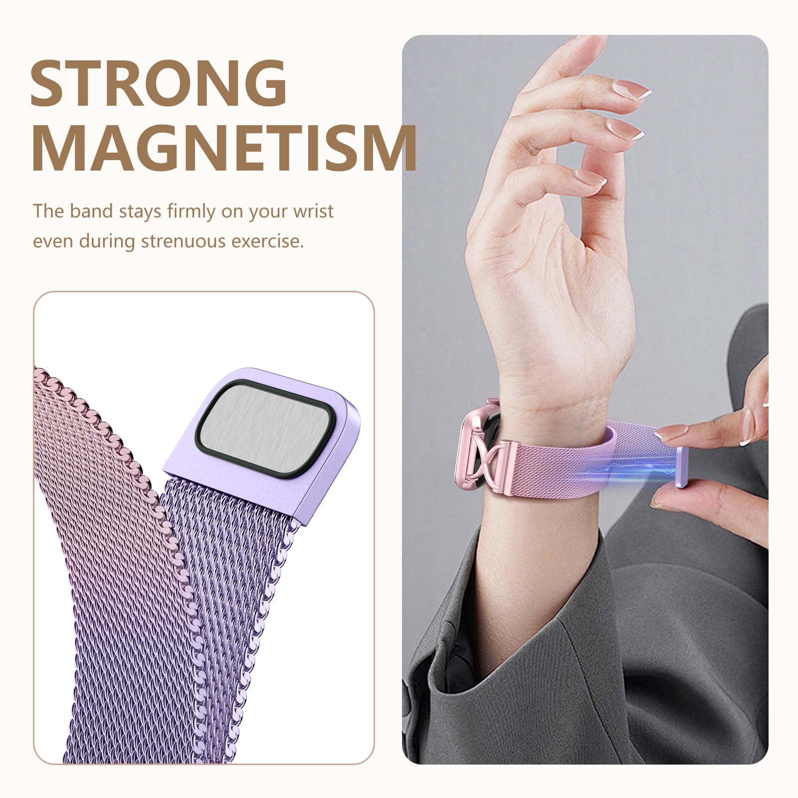 Dirrelo Metal Band Compatible For Apple Watch Bands For Women 40Mm 41Mm 38Mm 44Mm 45Mm 42Mm 49Mm, Magnetic Clasp Strap For Iwatc