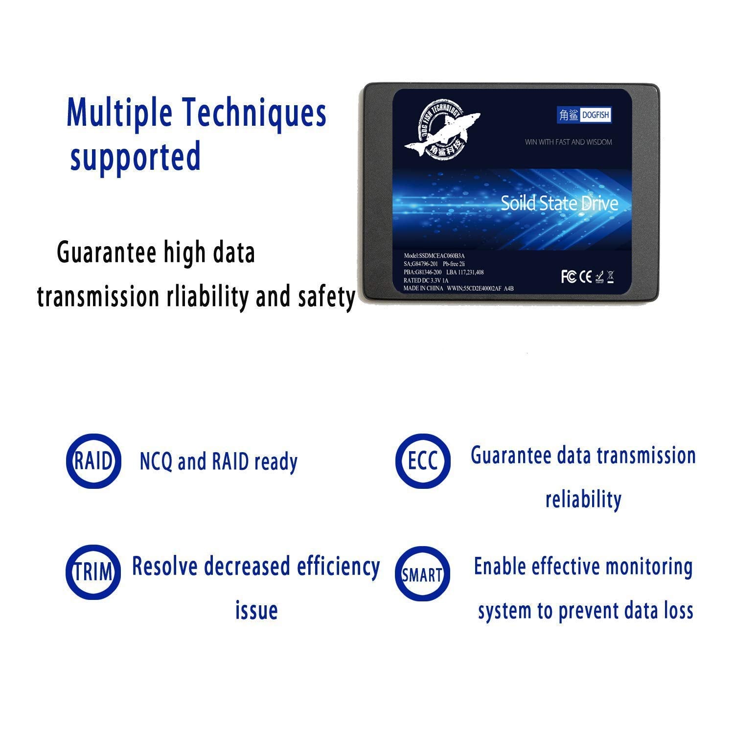 Ssd Sata 2.5'' 250Gb Dogfish Internal Solid State Drive High Performance Hard Drive For Desktop Laptop Sata Iii 6Gb/S Includes S