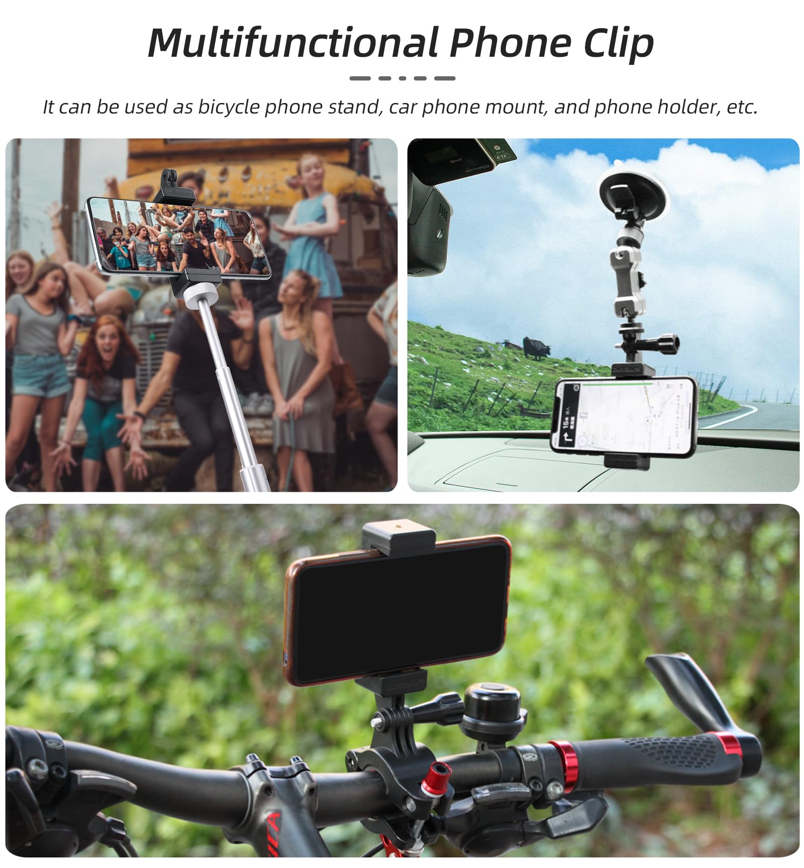 Osmo Pocket 3 Phone Holder+Osmo Pocket 3 Tripod,Front Smartphone Bracket Mount With 1/4 Screw Adapter Compatible With Dji Osmo Pocket 3 Expansion Accessories