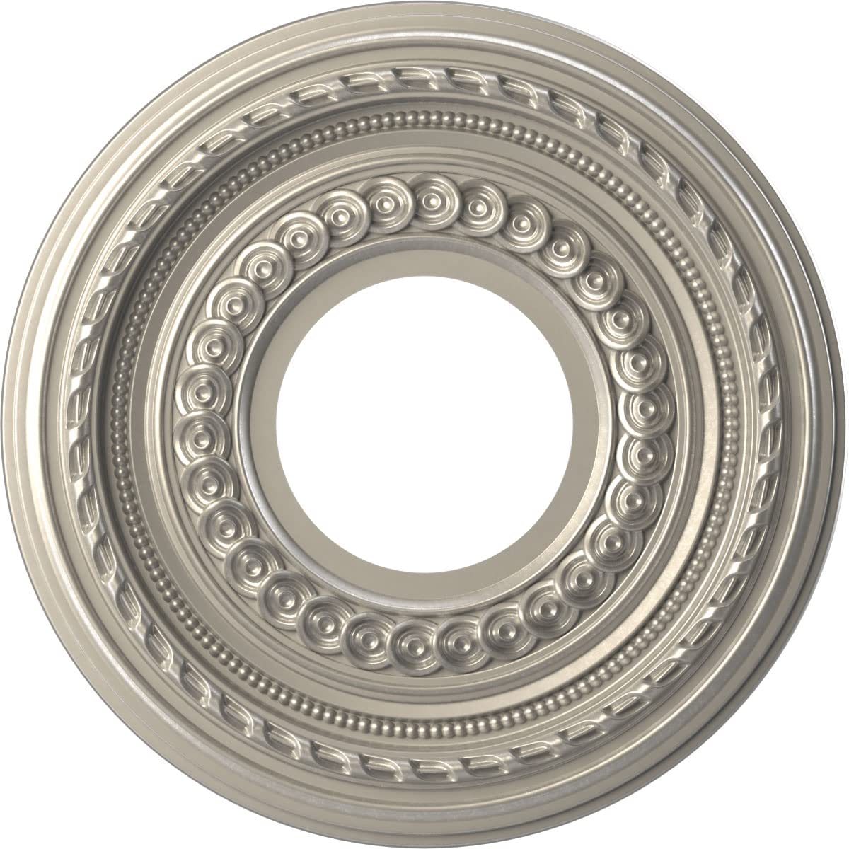 Ekena Millwork Cmp10Cobal Cole Thermoformed Pvc Ceiling Medallion (Fits Canopies Up To 4 1/4''), 10''Od X 3 1/2''Id X 3/4''P, Br