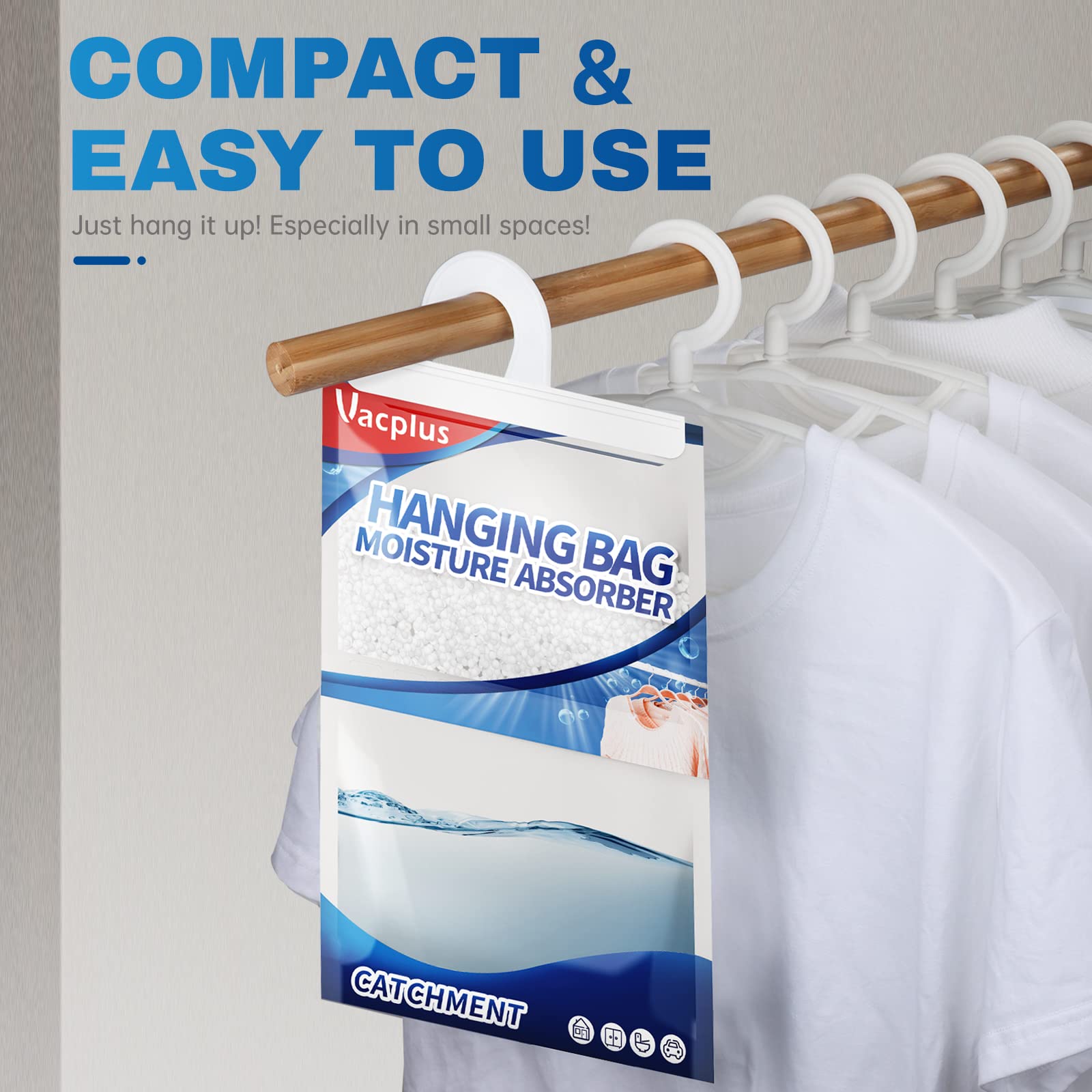 Vacplus   Moisture Absorber, 10 Pack Portable   Dehumidifiers For Closet   And Enclosed Space, 14 Oz   Dehumidifier Bags   Effec