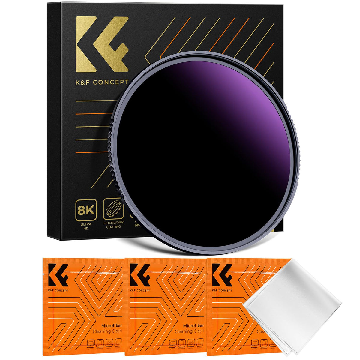 K&F Concept 62Mm Nd1000000 Ultra Dark Nd Camera Lens Filter 20-Stops Fixed Neutral Density Filter With 28 Multi-Layer Coatings W