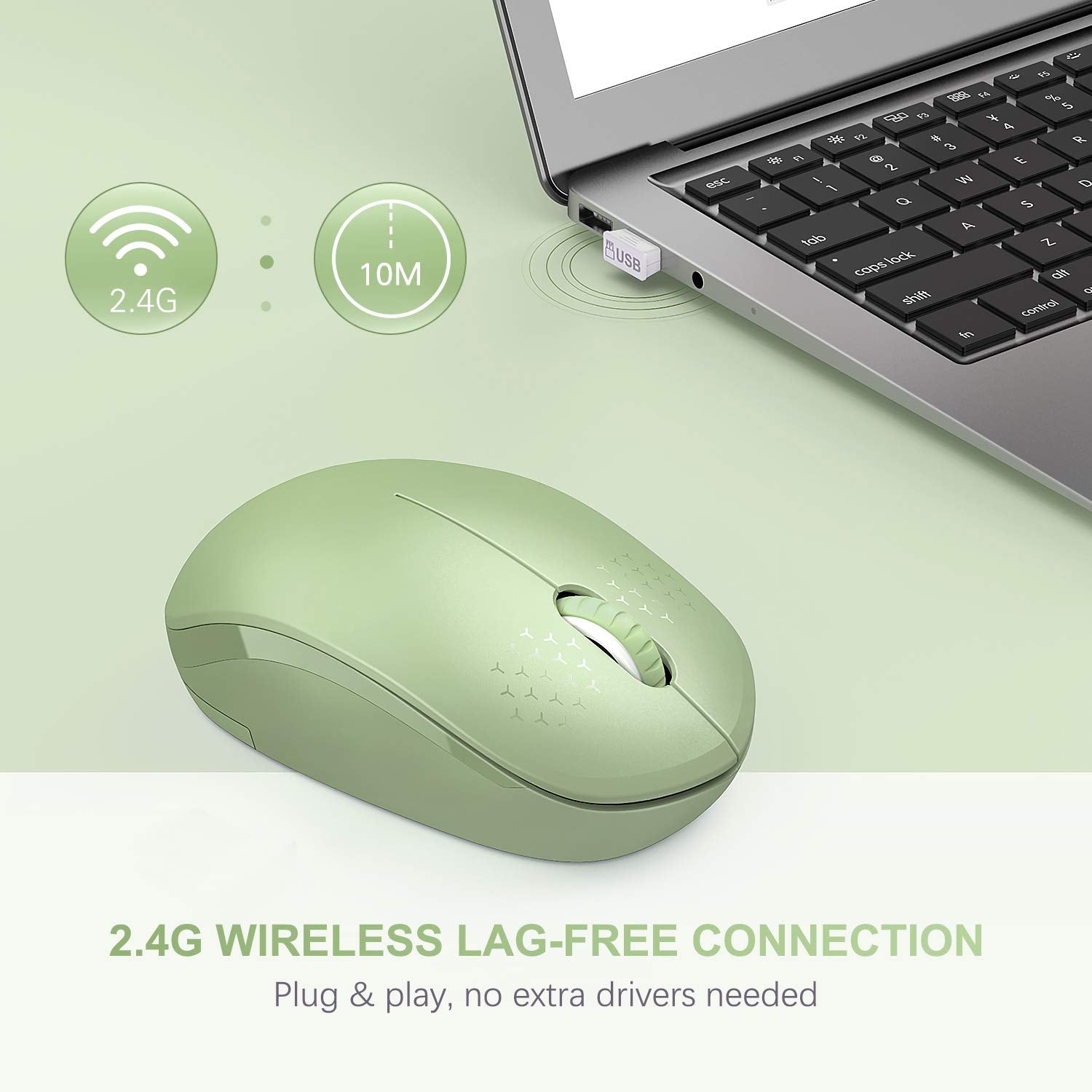 Seenda Wireless Mouse, 2.4G Noiseless Mouse With Usb Receiver Portable Computer Mice For Pc, Tablet, Laptop With Windows System