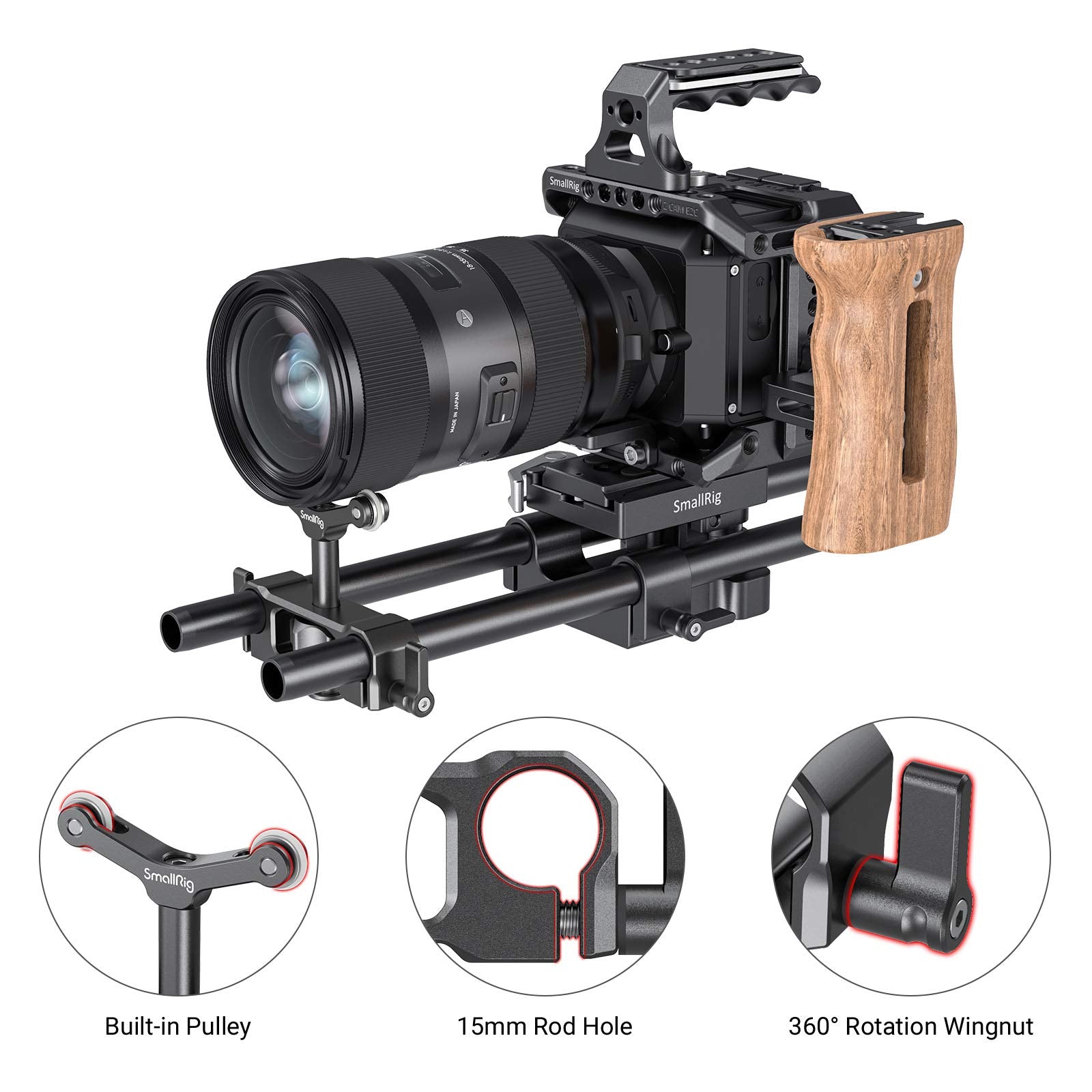 Smallrig Universal 15Mm Lws Rod Mount Lens Support 2727