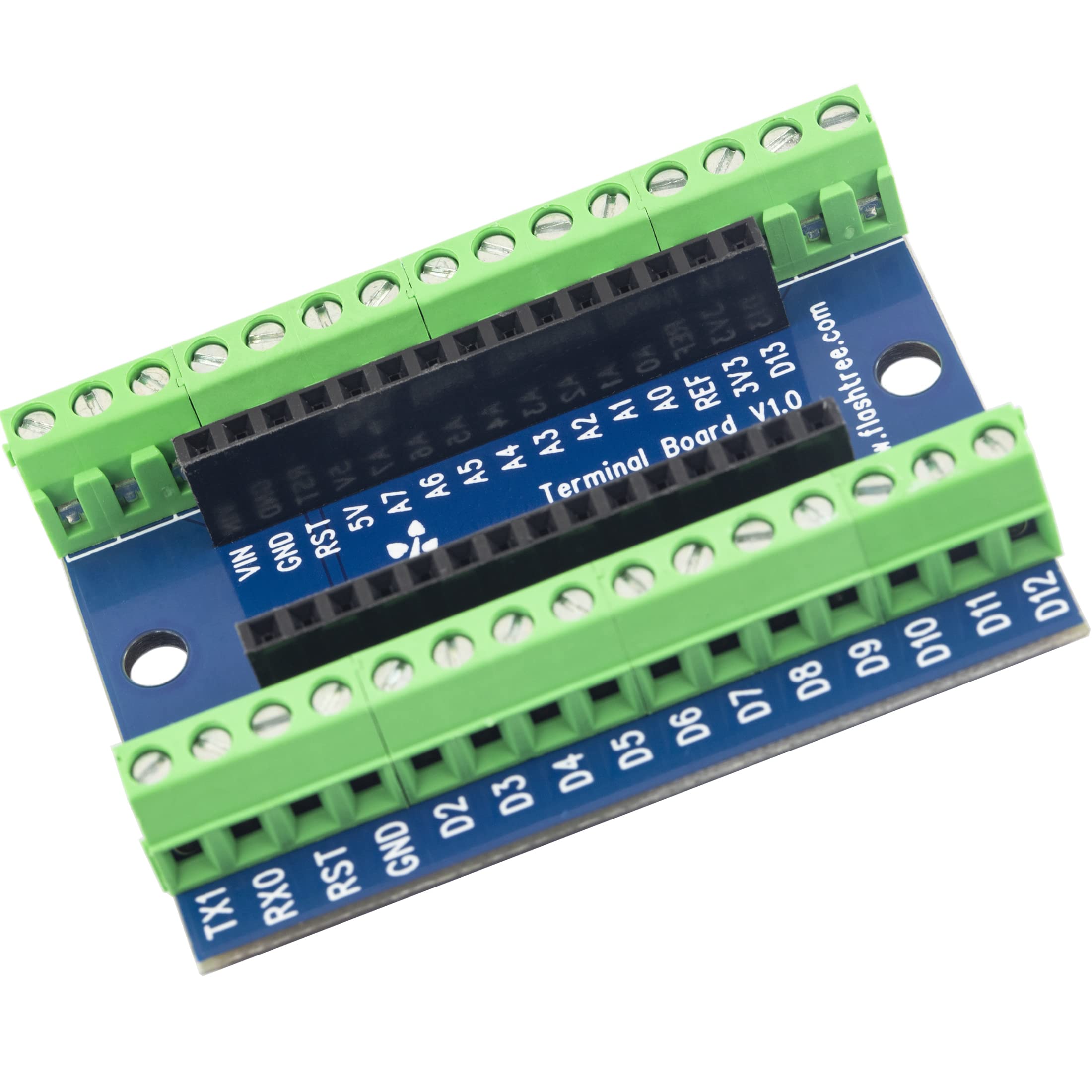 3Pcs For Nano Breakout Board Terminal 3.81Mm / 0.15'' Expansion Shield For Arduino Nano V3.0 Avr Atmega328P Module (Blue)