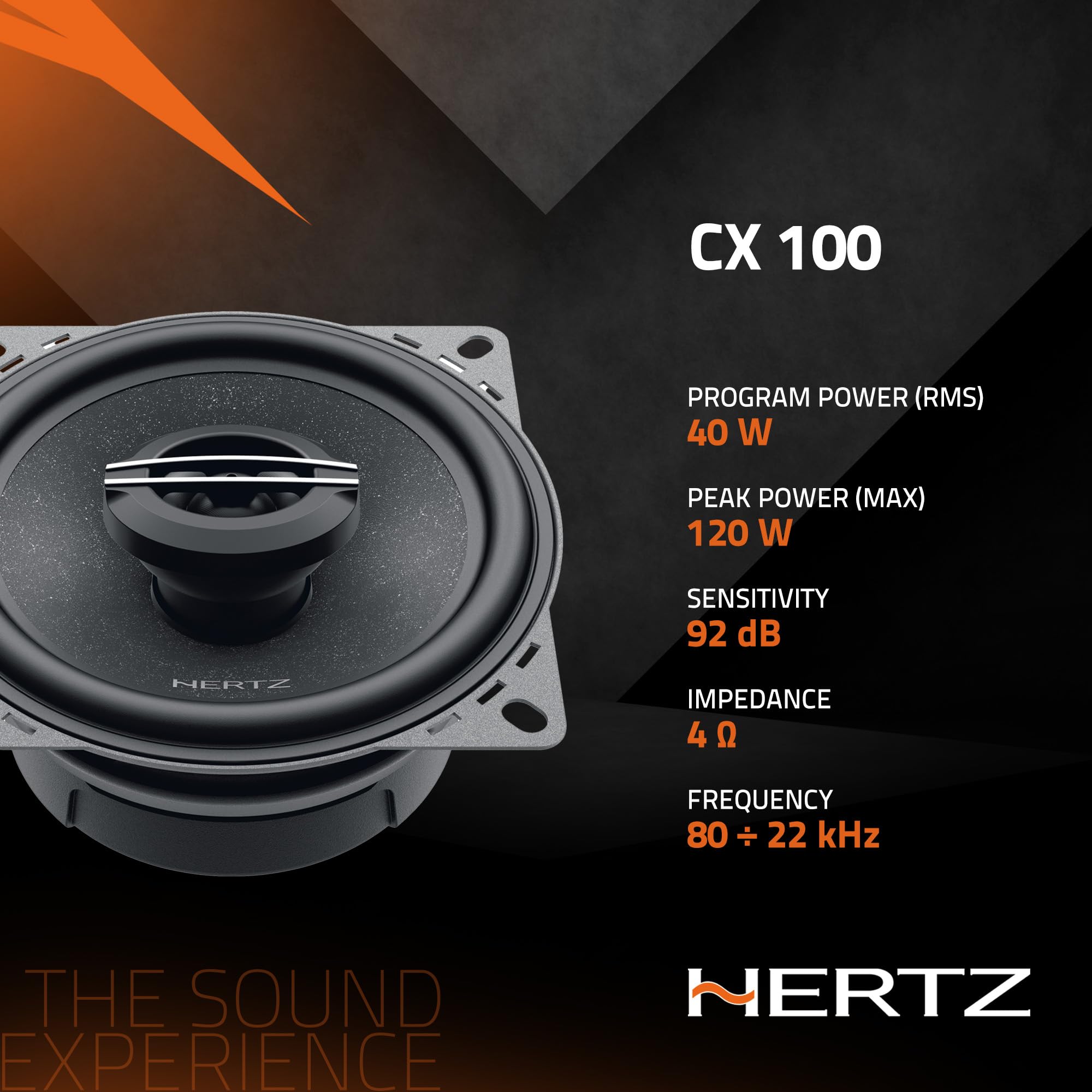 Hertz Cento Series Cx100 4' Two Way Coaxial Speakers   Pair