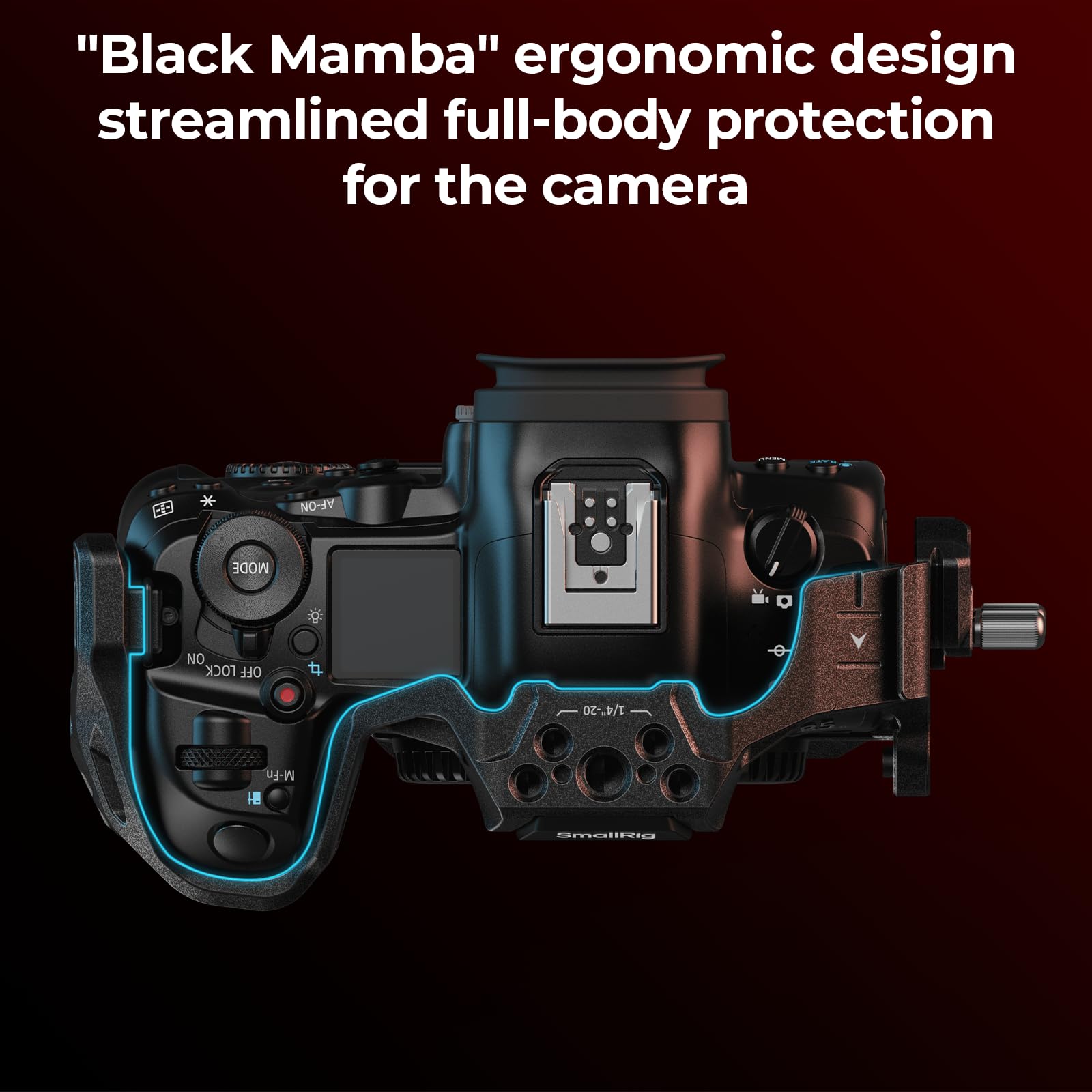 Smallrig Black Mamba Camera Cage For Canon R5 Mark Ii, Aluminum Alloy Camera Rig With Cold Shoe, 1/4-20 & 3/8-16 Threaded Ho