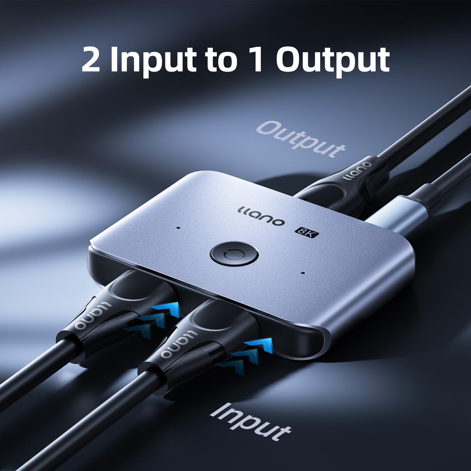 Llano Hdmi 2.1 Switch 8K Hdmi Switcher, 4K@120Hz Hdmi Bidirectional Switcher Splitter Supports 8K@60Hz, Aluminum Hdmi Switcher S
