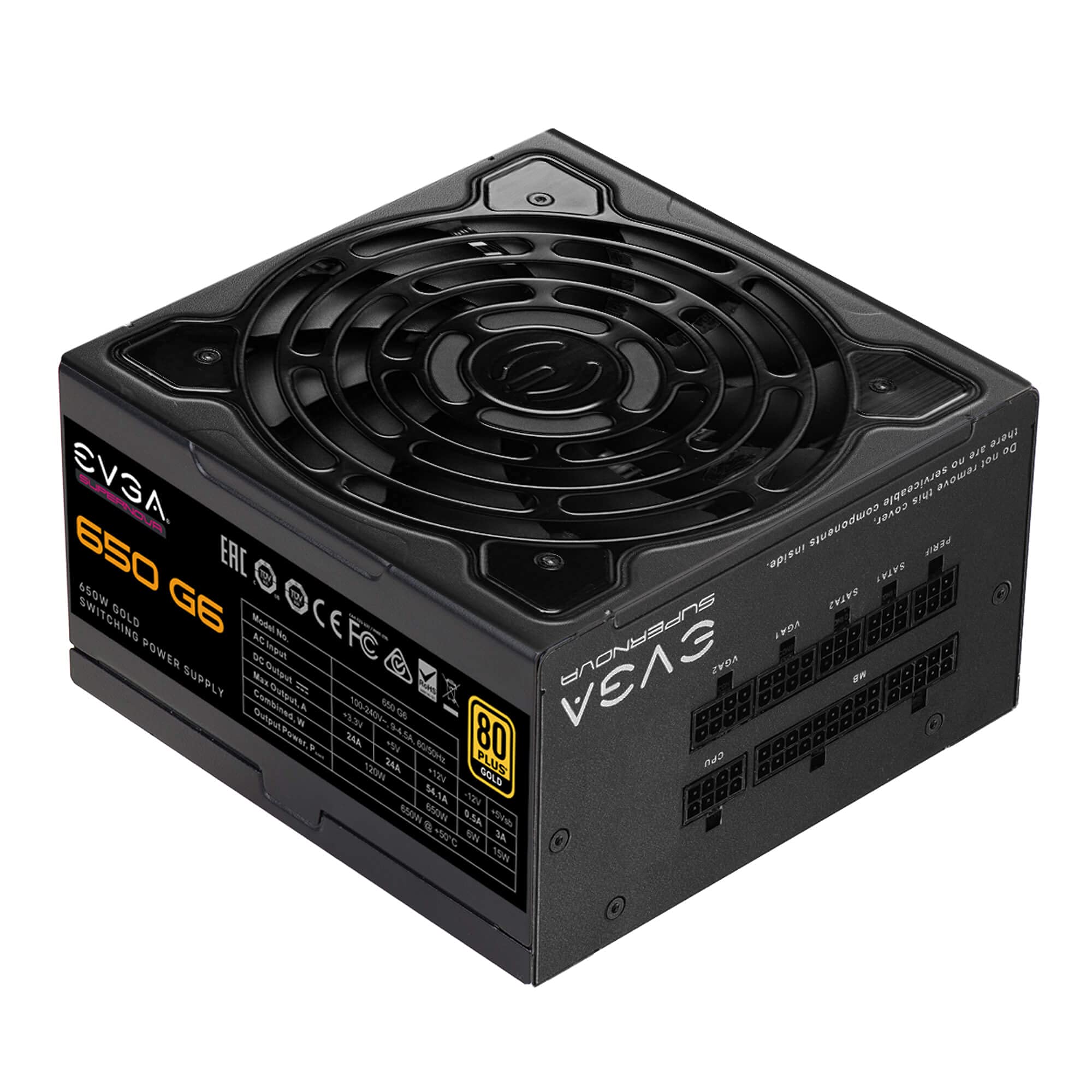 Evga 650 G6, 80 Plus Gold 650W, Fully Modular, Eco Mode With Fdb Fan, 100% Japanese Capacitors, 10 Year Warranty, Includes Power
