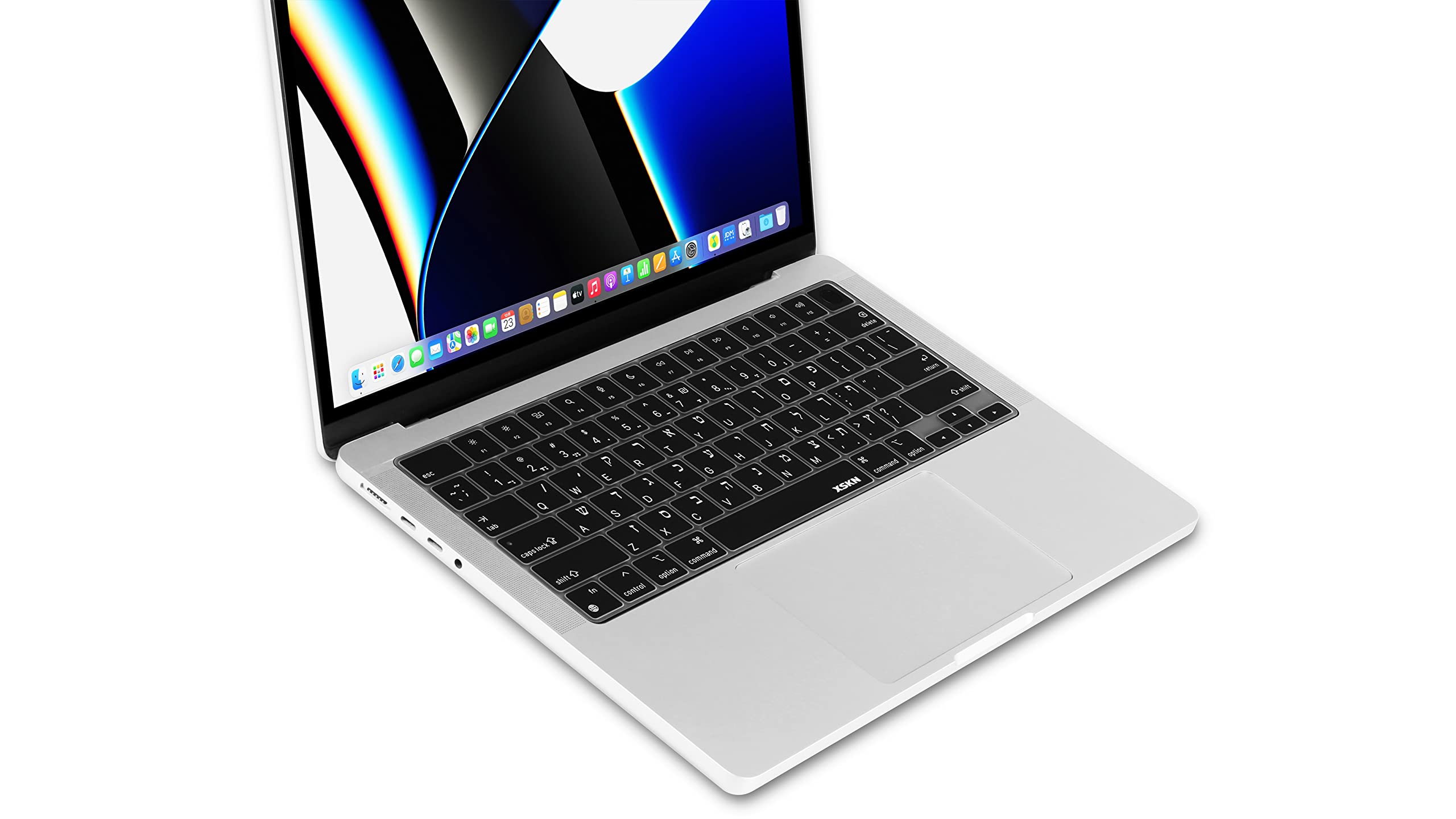 Xskn Hebrew Us Version Silicone Keyboard Cover Skin For 2022 2024 Macbook Pro 14.2'' 16.2'' Macbook Air 13.6'' 15.3'' And Touch