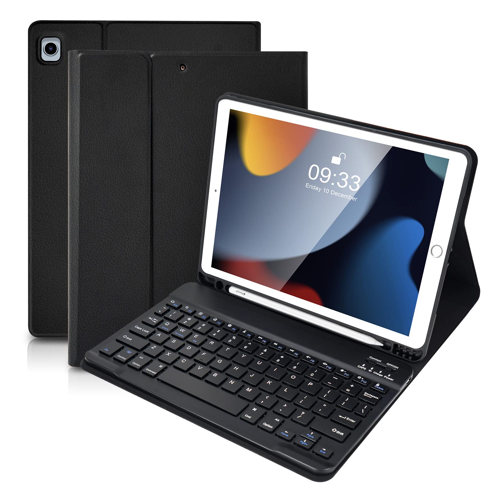 SOPPY Keyboard Case for iPad 9th 2021, iPad 8th 2020, iPad 7th Generation 2019 10.2 inch, iPad Air 3 2019, iPad Pro 10.5 2017, D