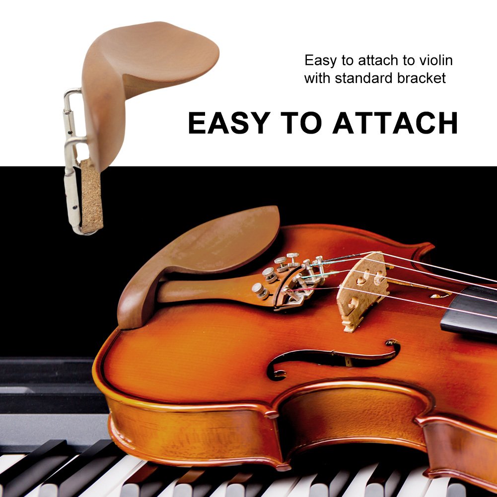 Alomejor Violin Chinrest Wooden Violin Chin Rest Bracket With Screws For 3/4 4/4 Violin Piano Accessories