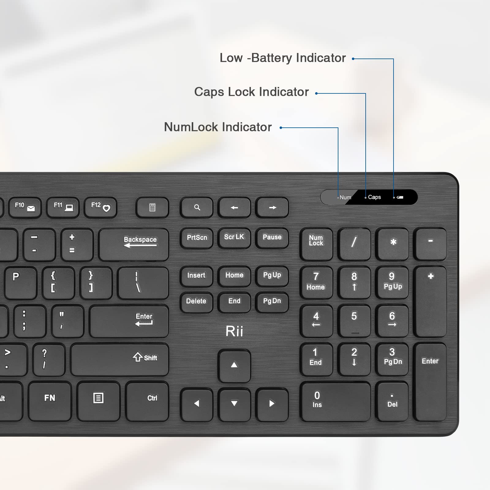 (10 Pack) Wireless Keyboard And Mouse Combo - Rii Standard Office Pc Keyboard And Optical Wireless Mice For Windows/Android Tv B