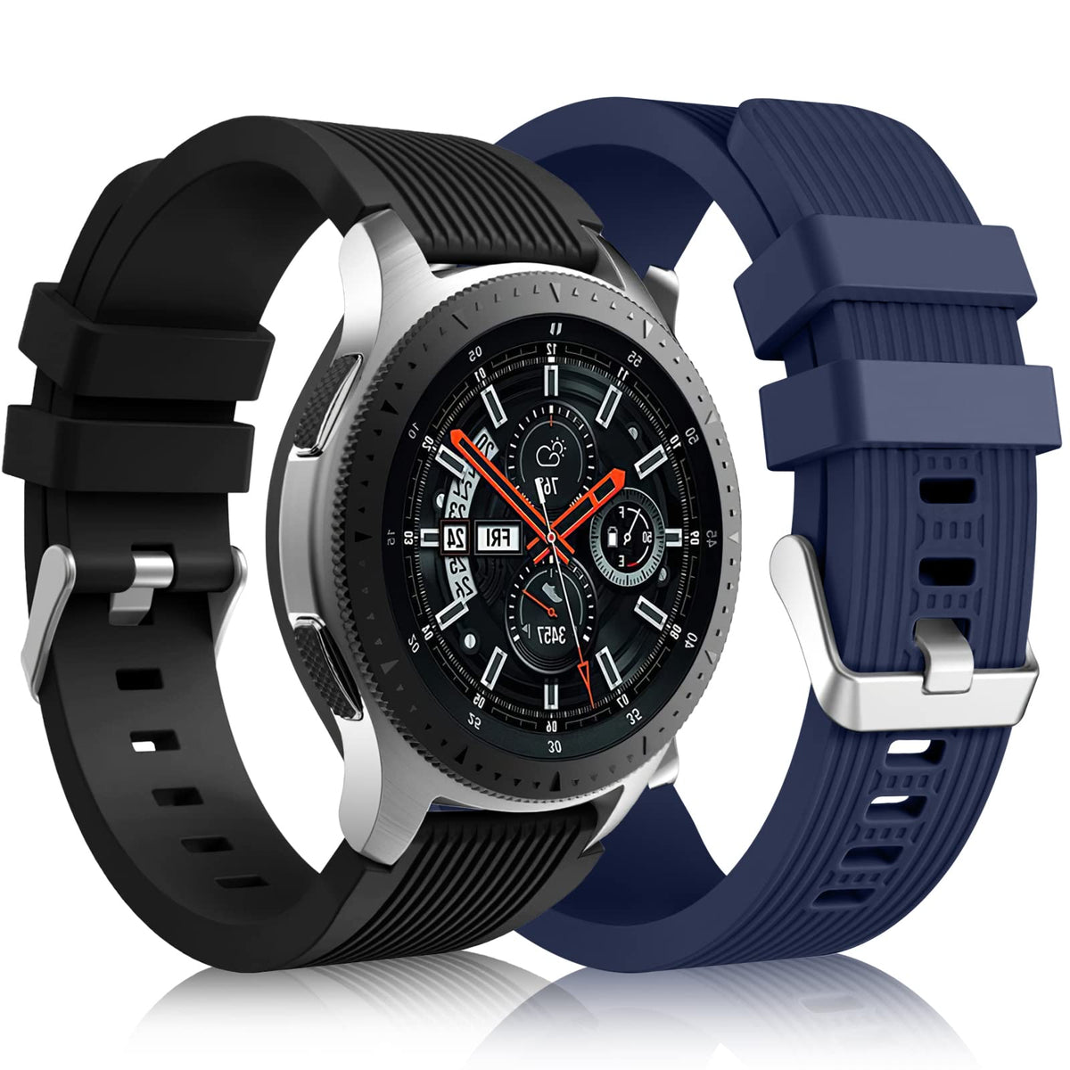 Lerobo [2 Pack Compatible With Samsung Galaxy Watch 3 Band 45Mm/Galaxy Watch 46Mm Bands/22Mm Smart Watch Band Silicone Gear S3 F