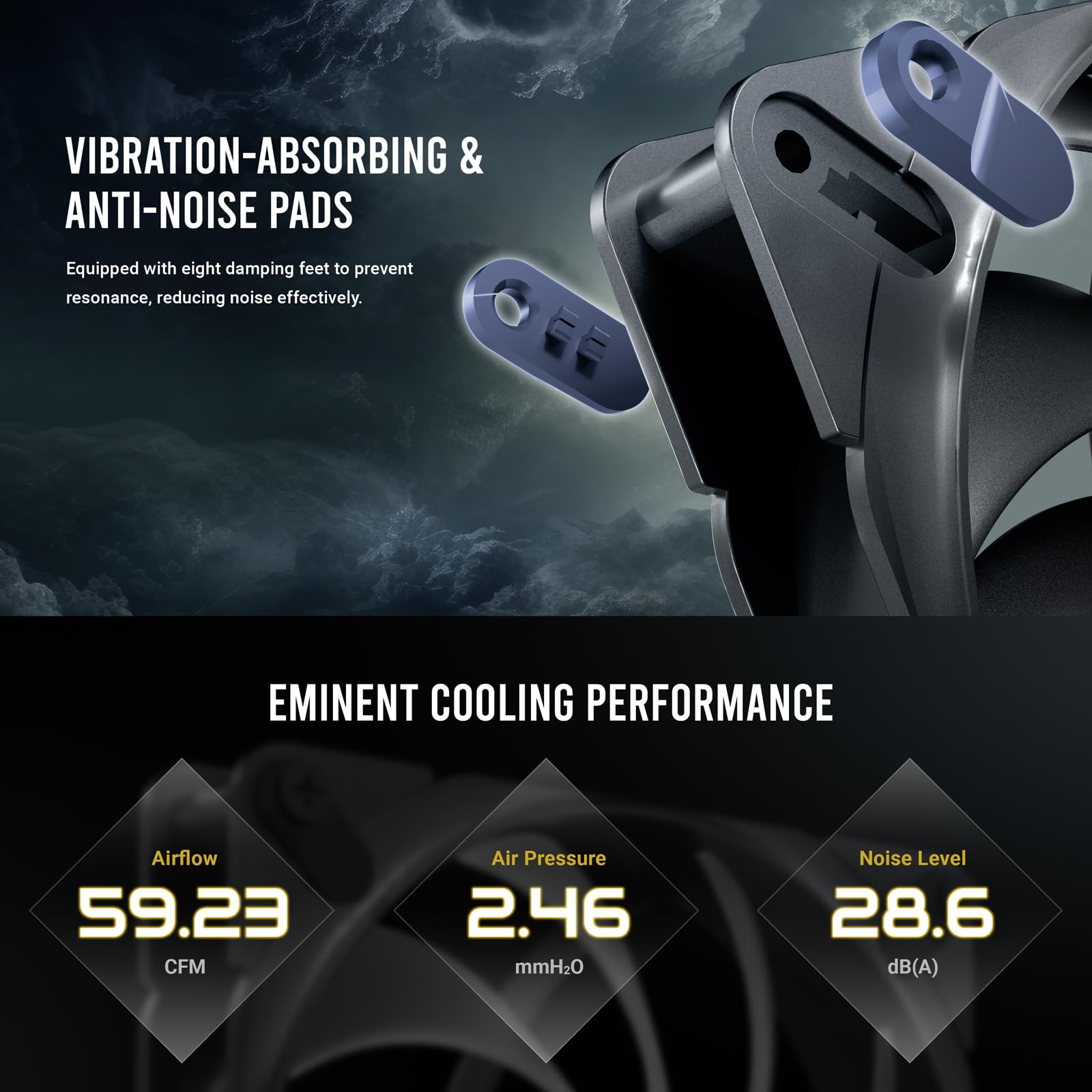 Antec Tranquil 120, 120Mm X 25Mm Case Fans, Pwm Fans, 2000Rpm, 59.23Cfm, 2.46Mmh2O, 4 Pin Pwm Connector, 120Mm Fan, Tranquil Ser