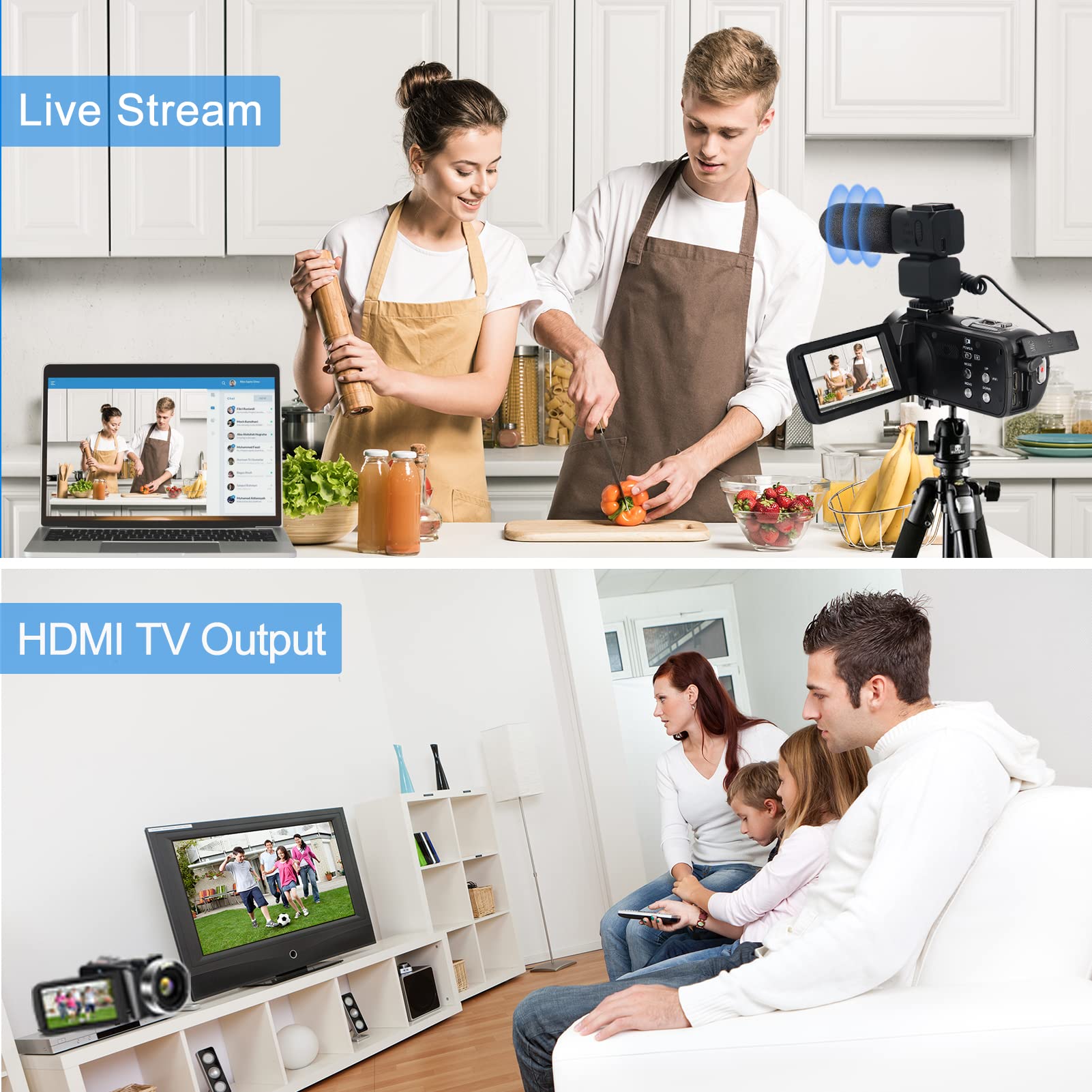 Lovpo 4K Video Camera, Camcorder 48Mp Ultra Hd Wifi Vlogging Camera For Youtube 18X Zoom 3.0'' Touch Screen Digital Camera With