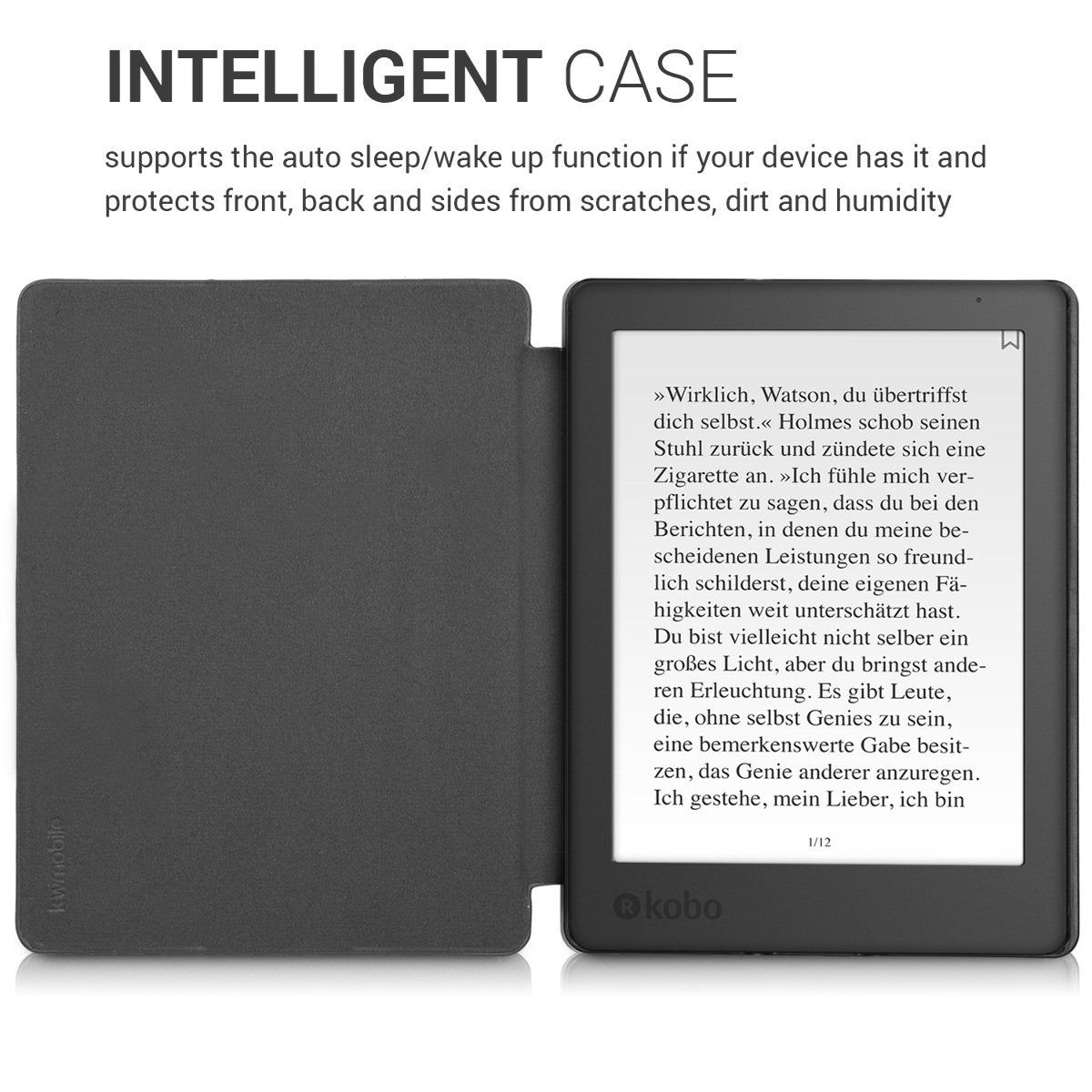 Kwmobile Case Compatible With Kobo Aura H2O Edition 2 Case - Ereader Cover - Travel Vintage Brown/Light Brown