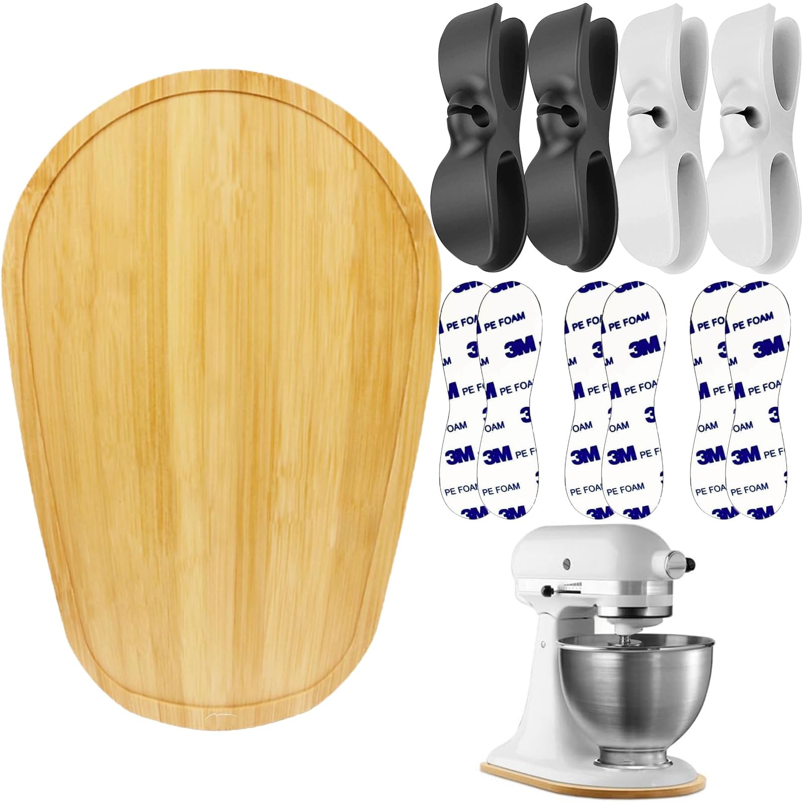 Bamboo Kitchenaid Mixer Slider Compatible With Kitchenaid Bowl Lift 5 8 Qt Stand Mixer,Kitchen Countertop Sliding Moving Tray Fo