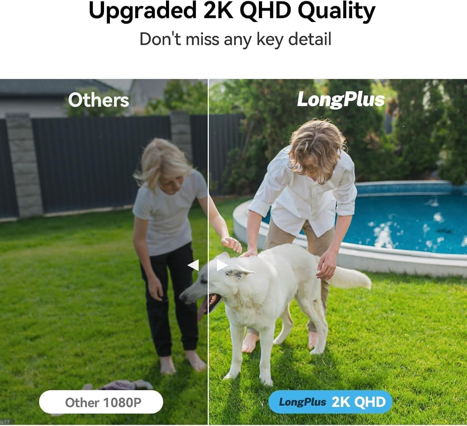 Longplus Wireless Security Cameras Outdoor, Battery Powered Outside Camera For Home Security, 2.4Ghz Wifi Camera, Ai Motion Dete