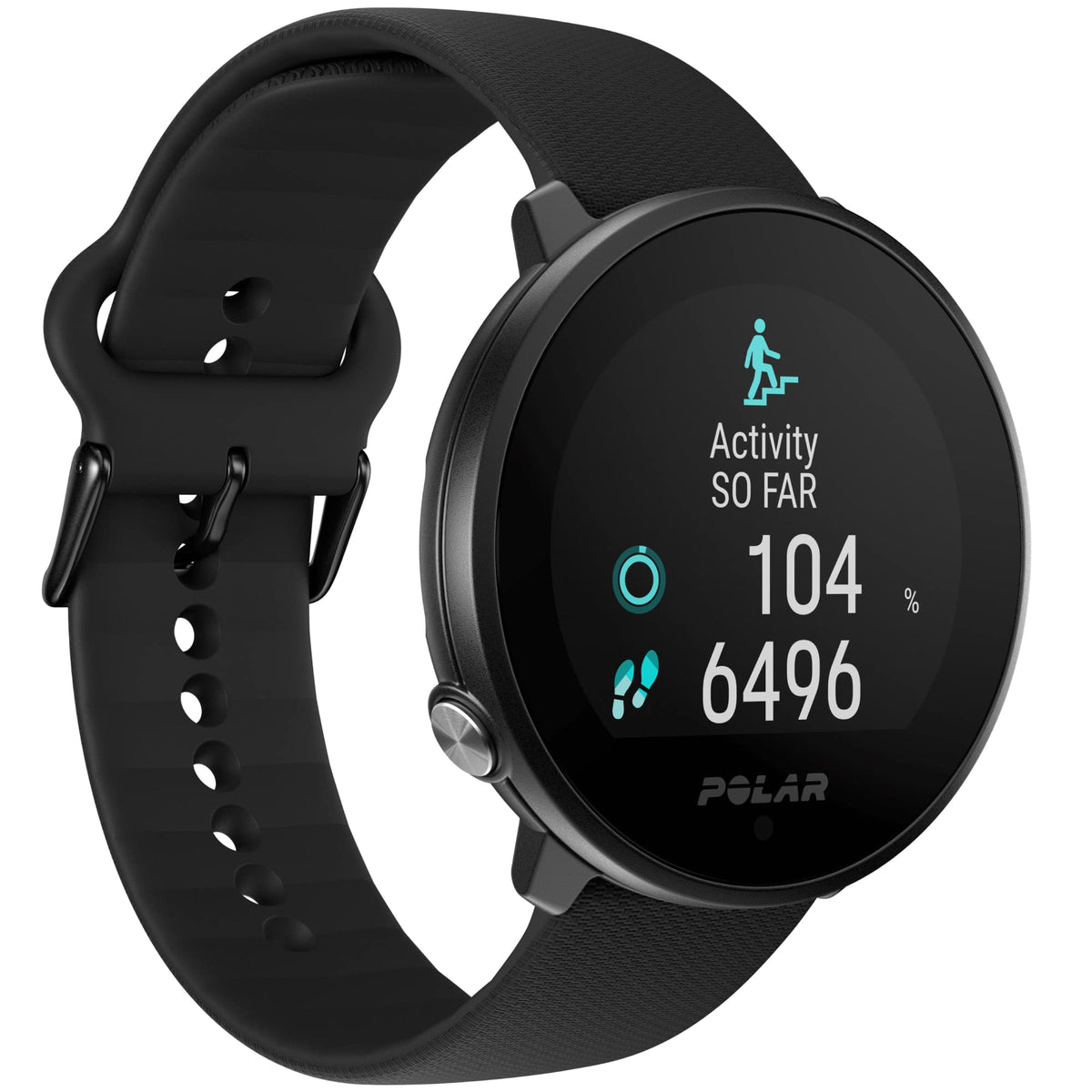 Polar Unite Water Resistant Health Tracker Gps Smartwatch With Fitness Monitoring Tools;, S L, For Men Or Women, Black Black