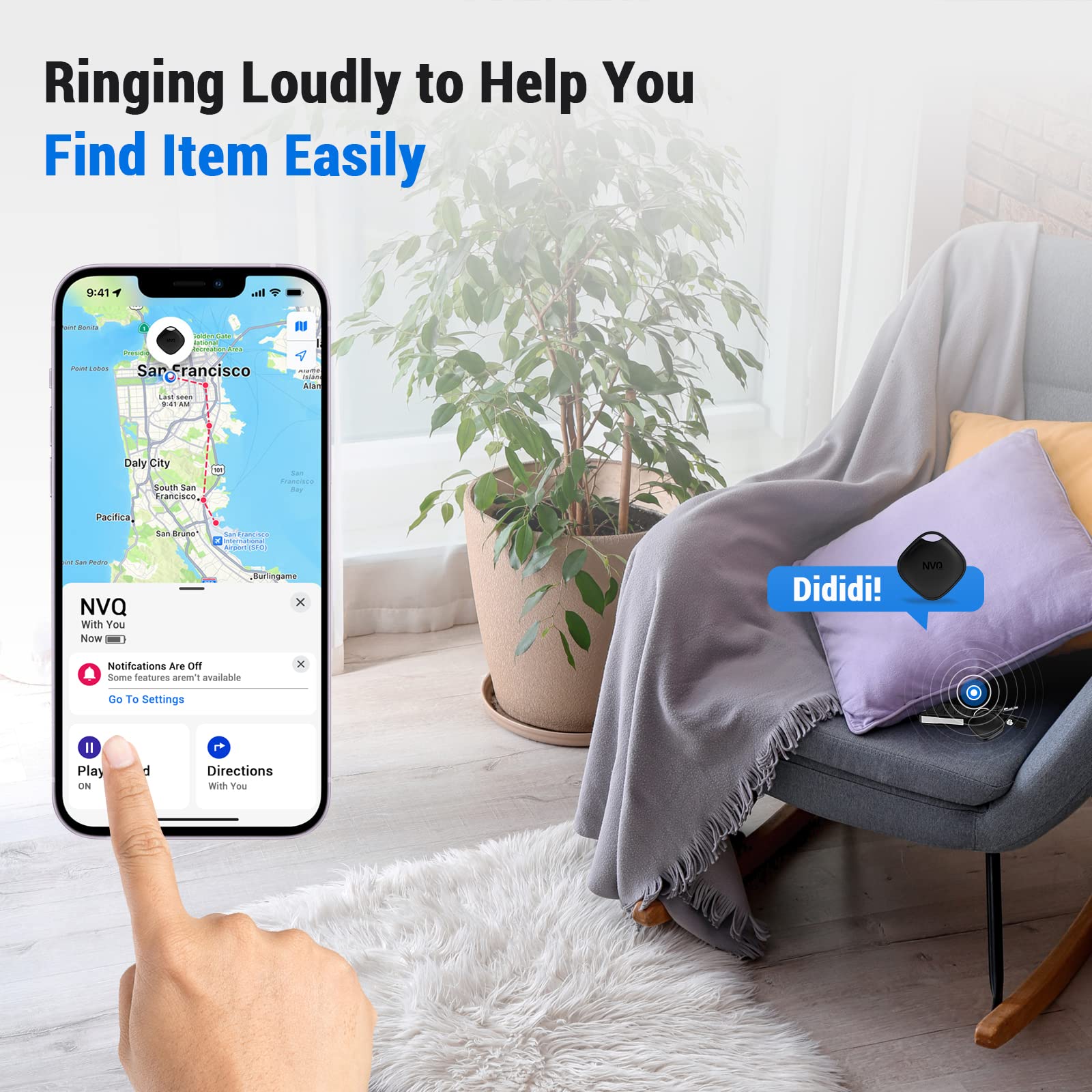 Key Finder, Bluetooth Tracker Locator Pairs With Apple Find My (Ios Only), Item Finder For Keys,Wallet,Pets,Bag,Backpack And Sui