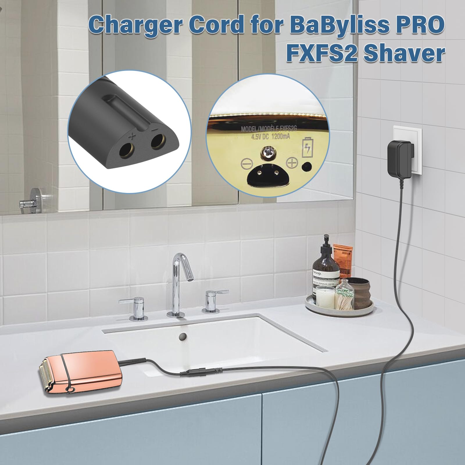 Hienadtor 4.5V For Babyliss Pro Shaver Fxfs2 Charger Power Cord For Babyliss Pro Fxfs2 Fx Fs2 Foilfx02 Foil Fx02 Fxfs2G Cordless