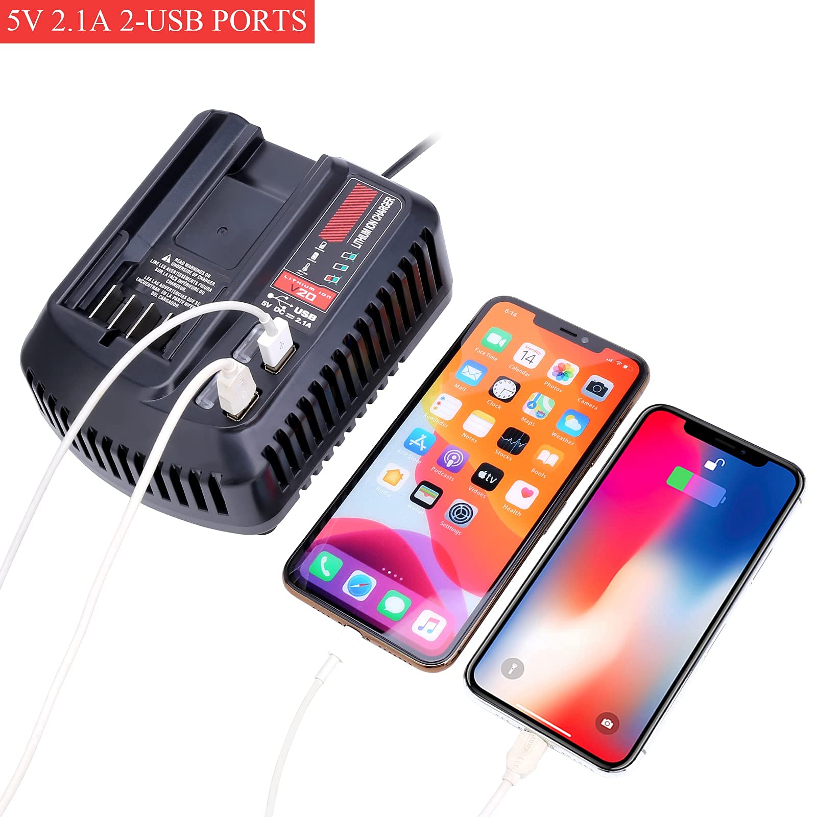 Lasica Cmcb104 Replacement For Craftsman V20 Battery Fast Charger, Compatible With Craftsman 20V Battery Charger Cmcb202 Cmcb204