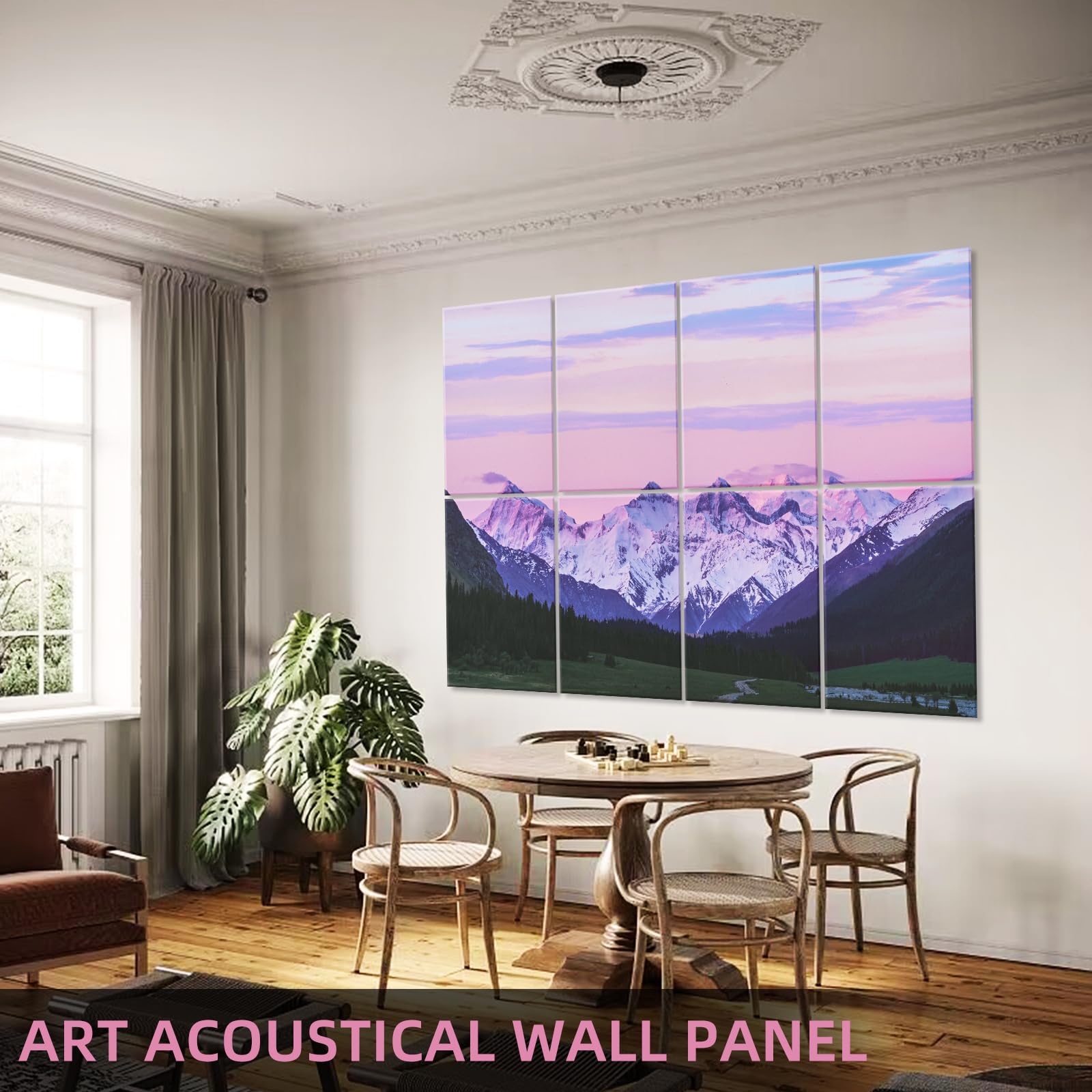 Tutmyrea Art Acoustic Panels, 48''X32'' Sound Proofing Padding, 8 Pack Decorative Acoustical Soundproof Wall Panels, Self Adhesi