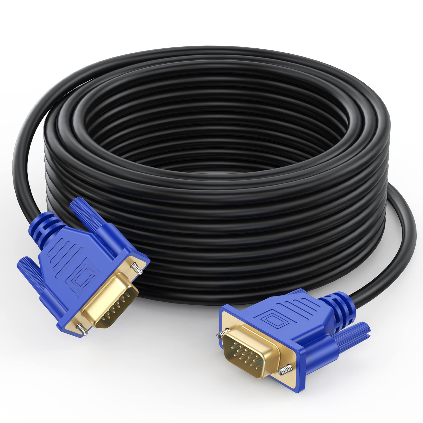 Uvooi Vga To Vga Cable 20Ft, Vga Cord Hd15 Computer Monitor Cable 20 Feet 1080P For Pc Laptop Tv Projector