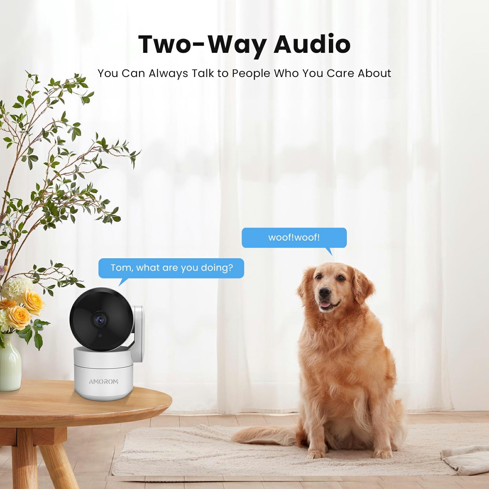 Pet Camera 360 Home Security Cameras With Pan/Tilt, Night Vision, Motion Detection, Privacy Mode, 2 Way Audio, Cloud & Sd Card S
