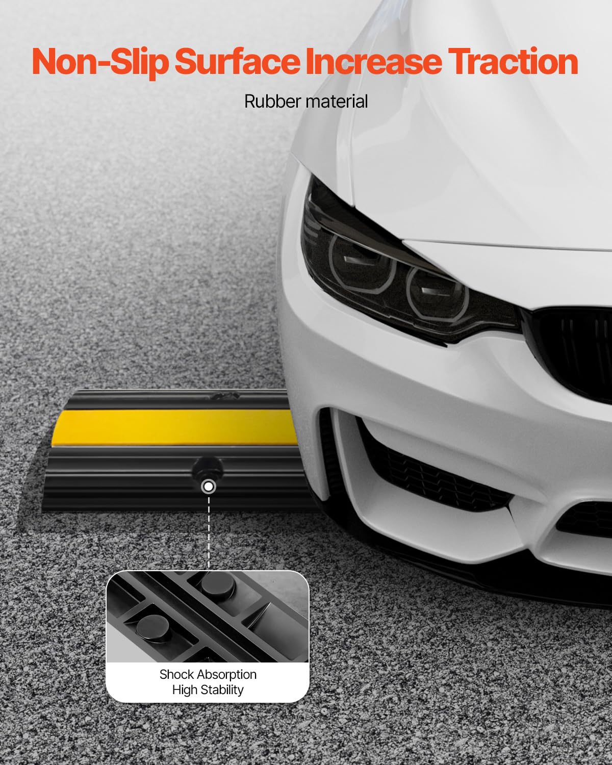 Vevor 4 Pack Of 1-Channel Rubber Cable Protector Ramps Heavy Duty 22046Lbs Load Capacity Cable Wire Cord Cover Ramp Speed Bump D