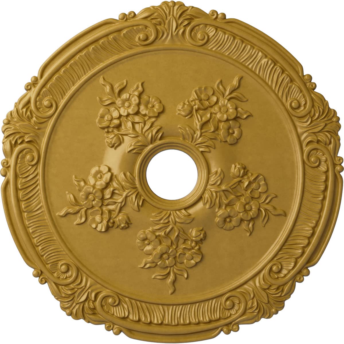 Ekena Millwork Cm26Atigs Attica With Rose Ceiling Medallion, 26''Od X 3 3/4''Id X 1 1/2''P, Hand Painted Iridescent Gold