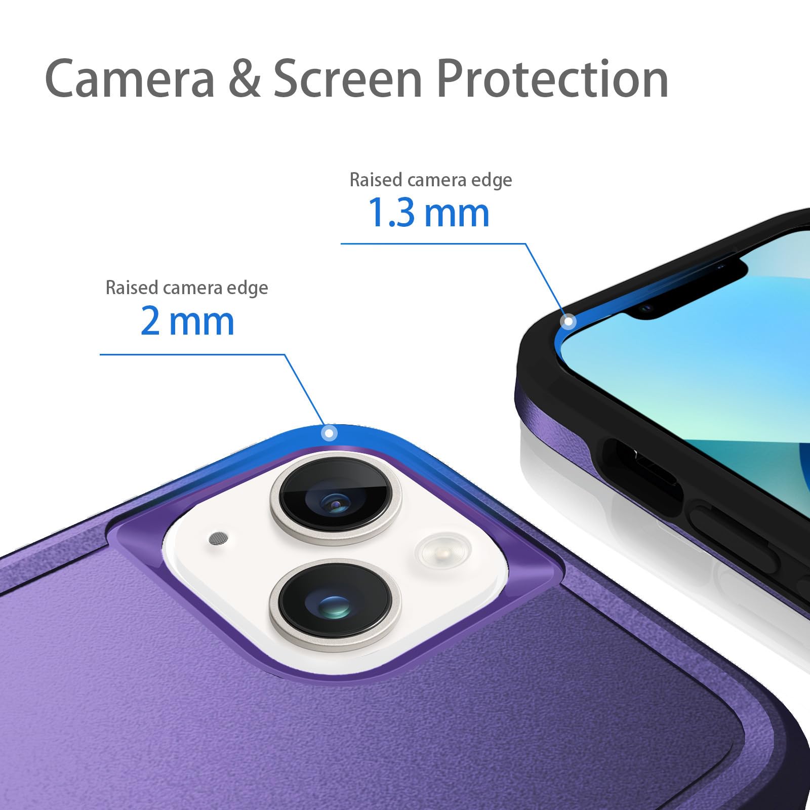 Hsefo Designed For Iphone 13 Case, Heavy Duty Protection Shockproof Dropproof Dustproof Anti Scratch Phone Case Cover For Iphone