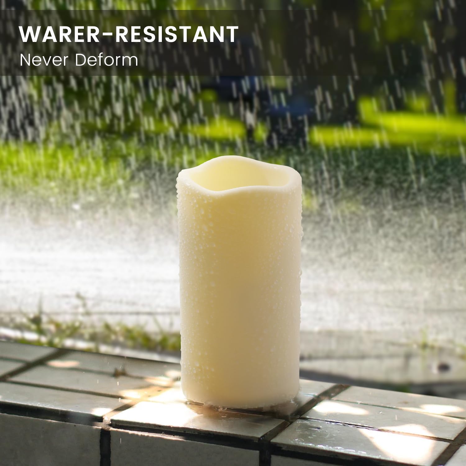 Waterproof Flameless Remote Control Candles 12Pack(D3''*H5.5'') Battery Operated Flickering Led Pillar Candle