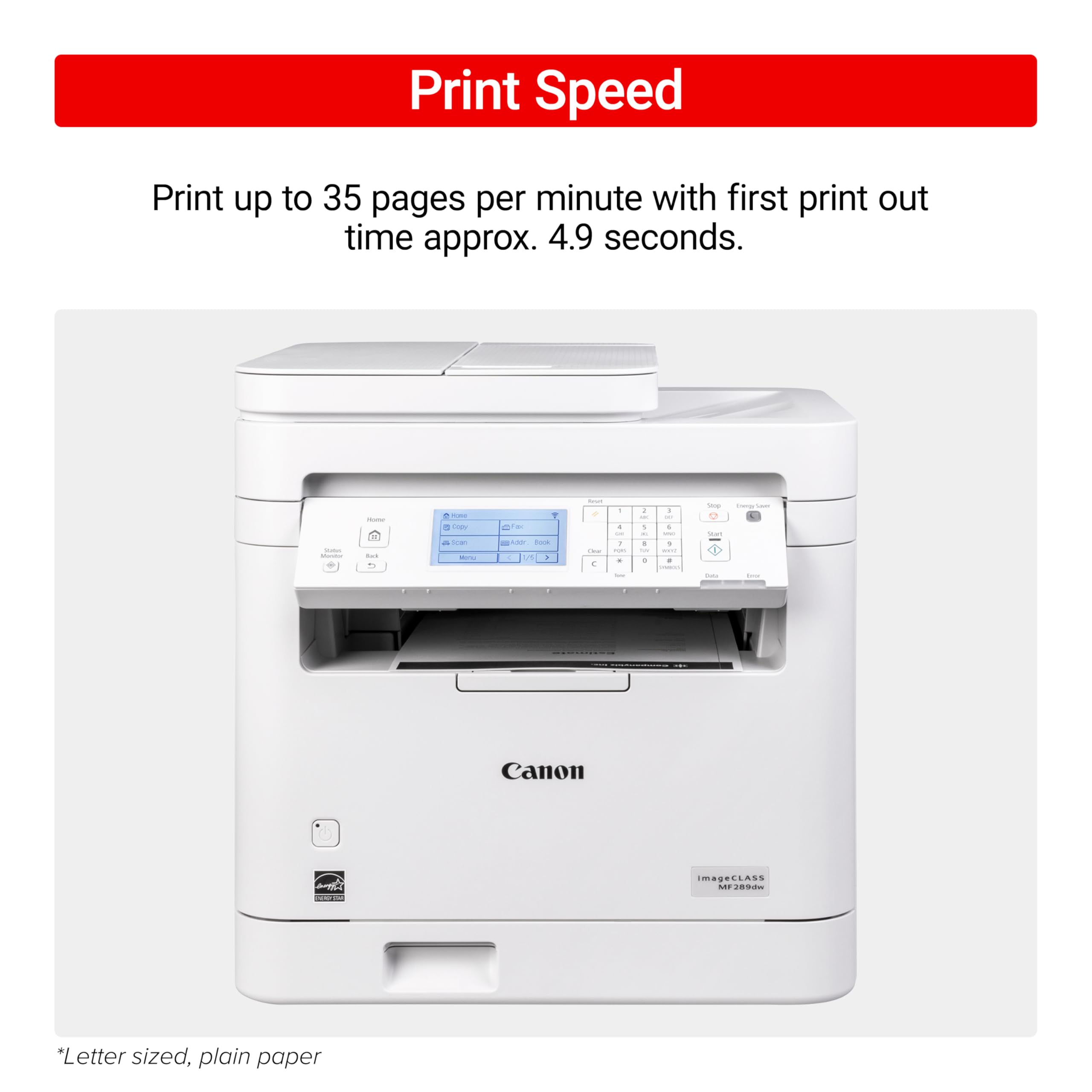 Canon Imageclass Mf289Dw - Monochrome, Duplex, Wireless Laser Printer, All-In-One Print, Copy, Scan, Fax, Auto Document Feeder,