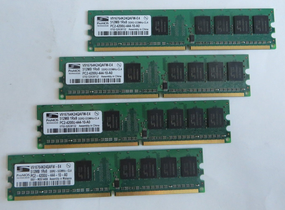 Promos 512Mb Pc2 4200U Ddr2 533Mhz 240 Pin Cl5 Memory V916764K24Qafw E4