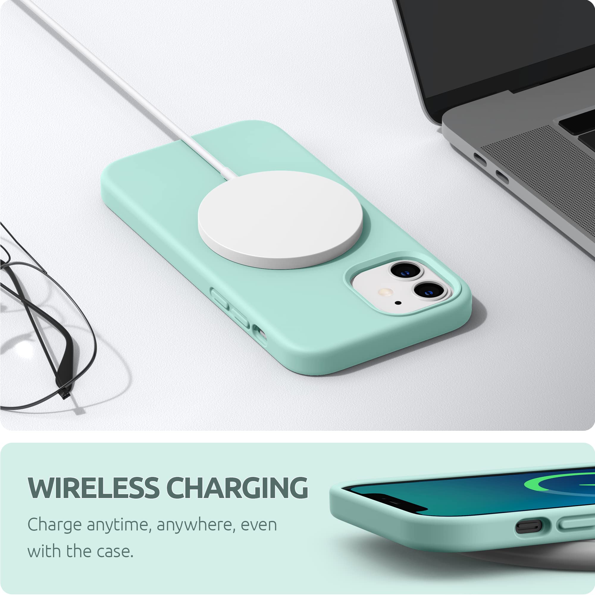 Surphy Silicone Case Compatible With Iphone 12 Mini Case 5.4 Inches, Liquid Silicone Phone Case (With Microfiber Lining) Designe