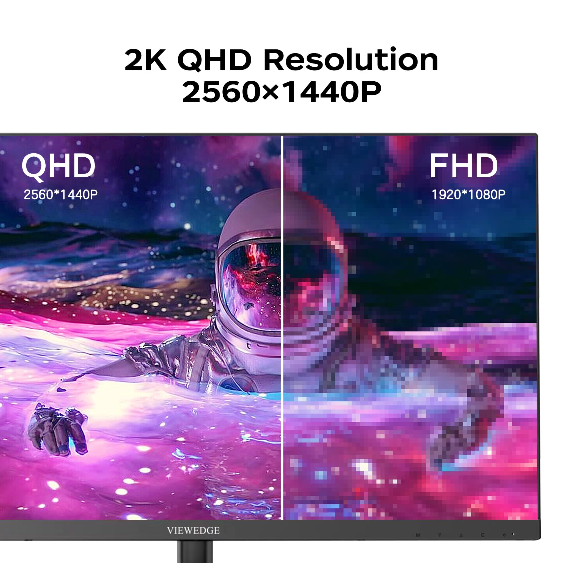 Viewedge 27 Inch Monitor With 2K 2560 X 1440 Ips Panel 75Hz | Computer Monitor 27 Inch Qhd With Hdmi, Dp And Vesa Wall Mountable