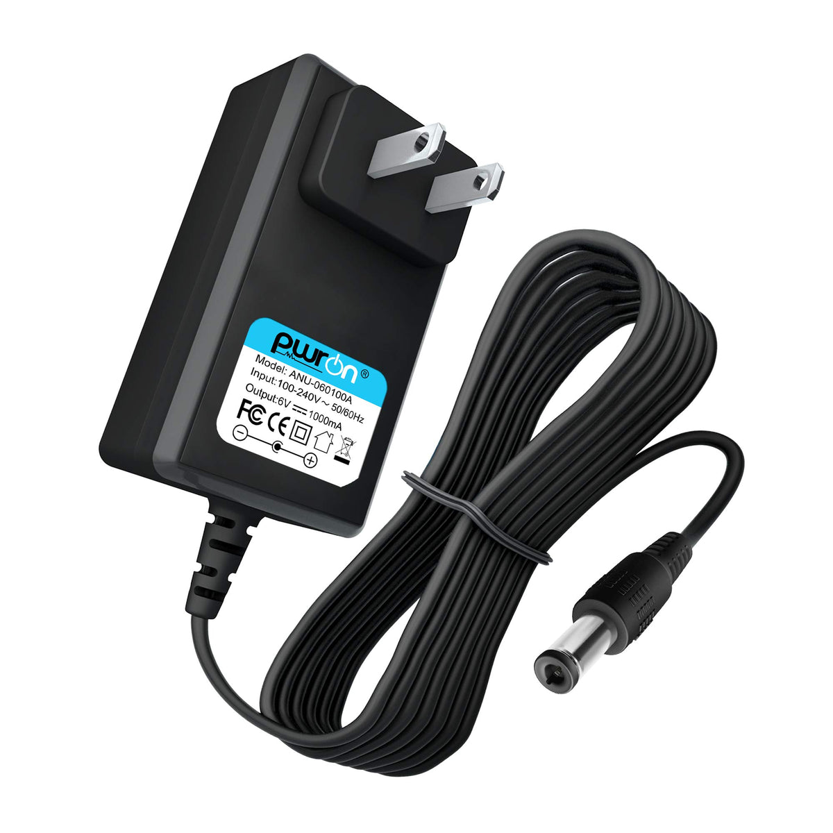 Pwron 6.6 Ft 6V Ac To Dc Power Adapter Charger Compatible With Fisher Price Cradle Swing (With 5.5Mm / 2.5Mm Barrel Plug Tip)