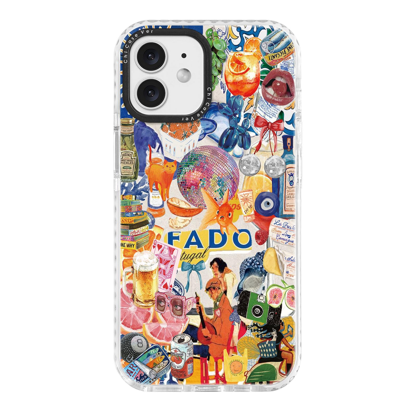 ChiCaseVer for iPhone 12 Case, Fruity Summer Collage, Military-Grade Drop Protection, Designer Quirky Artistic Soft Slim TPU Pro
