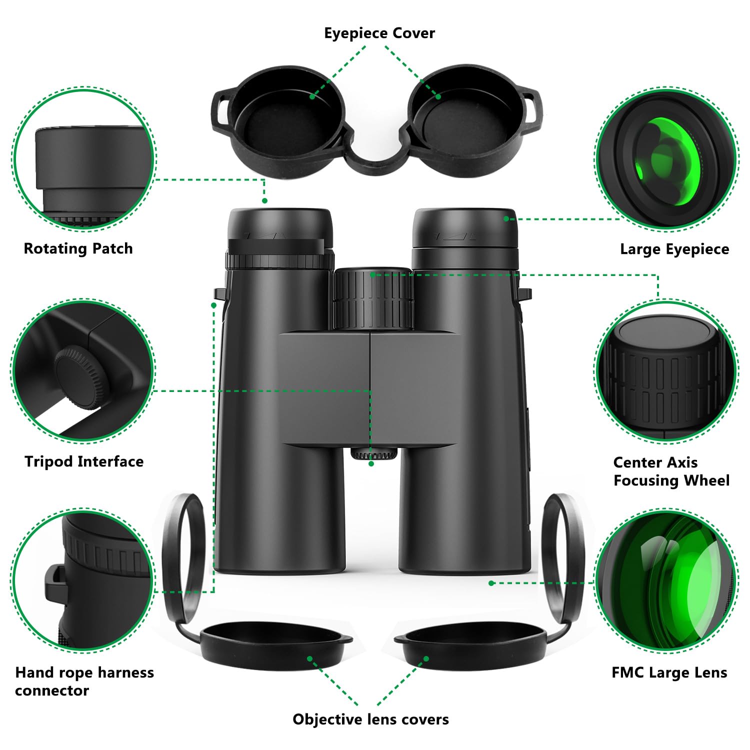 12X42 Binoculars For Adults And Kids High Powered Large Eyepiece Compact Binoculars For Bird Watching Waterproof Easy Focus Bino