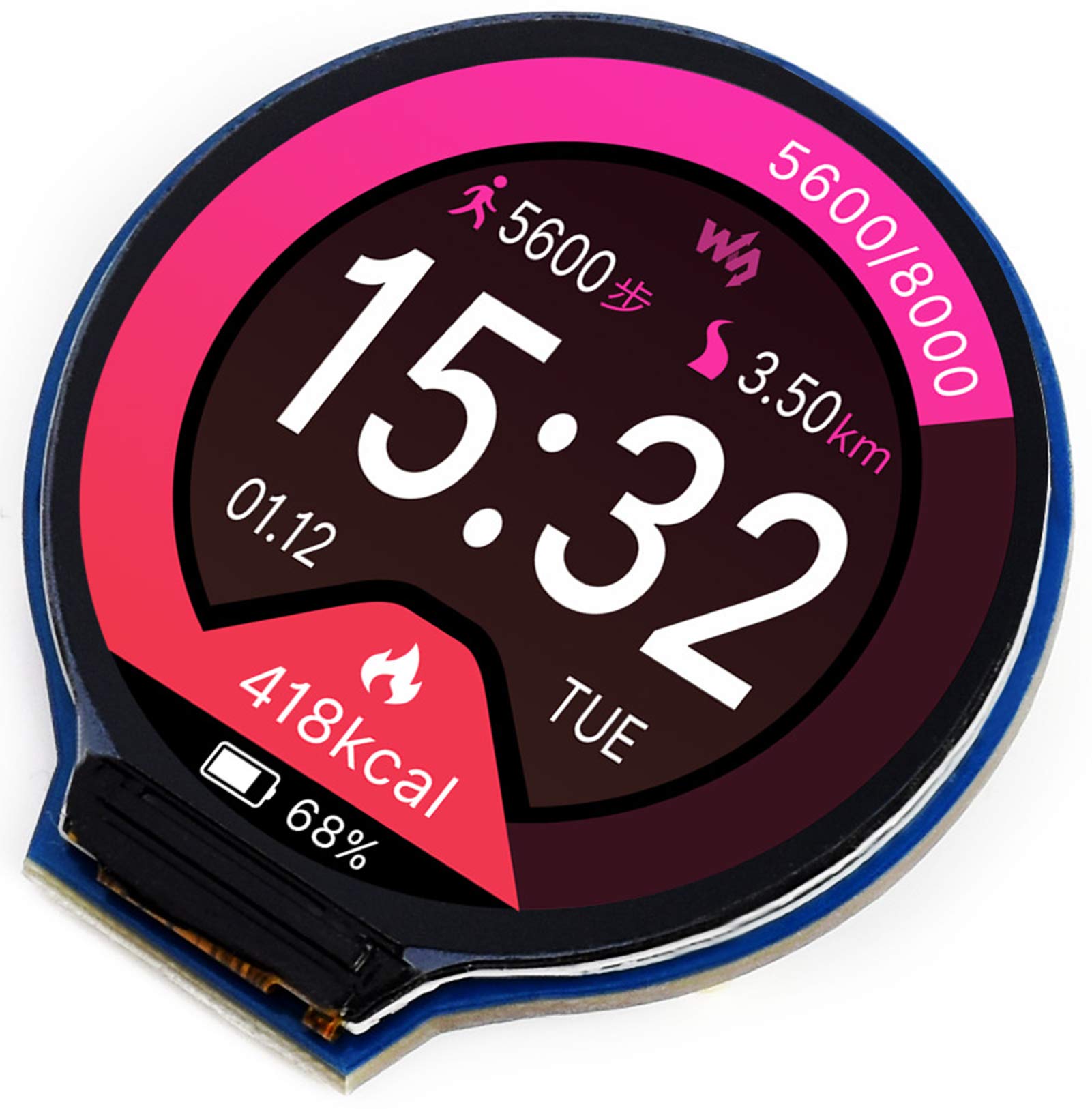 1.28Inch Round Lcd Ips Module 240X240 Resolution 65K Rgb Colors Spi Interface For Arduino/Raspberry Pi/Jetson Nano/Stm32