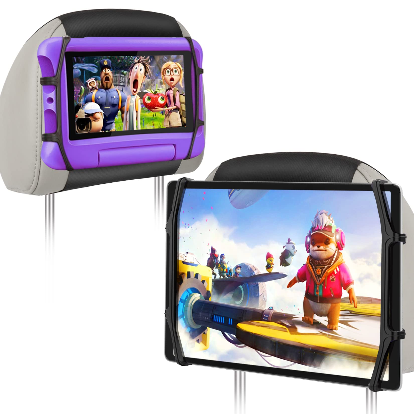 Lpoake 2 Pack Car Headrest Tablet Holder Back Seat Tablet Holder For Car Headrest Mount For Kids Fits All 7 12.9'' Tablets