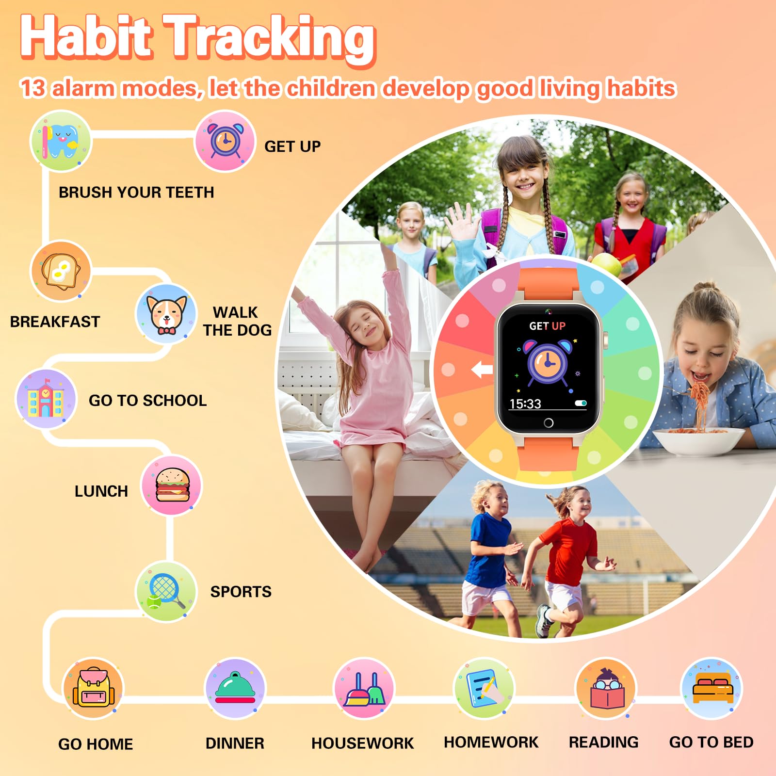 Kids Smart Watch Girls Gift For Girls Aged 6-12, Hd Touchscreen Kids Watch With 26 Games Video Camera Music Pedometer Audiostory