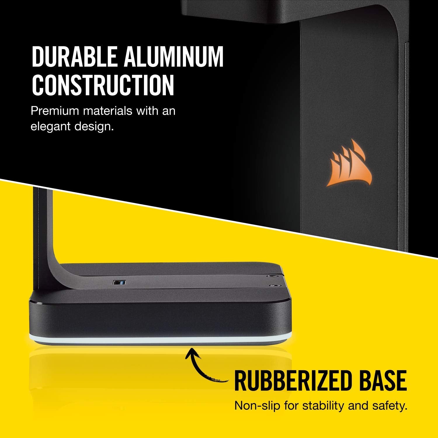 Corsair St100 Rgb Premium Headset Stand With 7.1 Surround Sound - 3.5Mm And 2Xusb 3.0,Aluminum