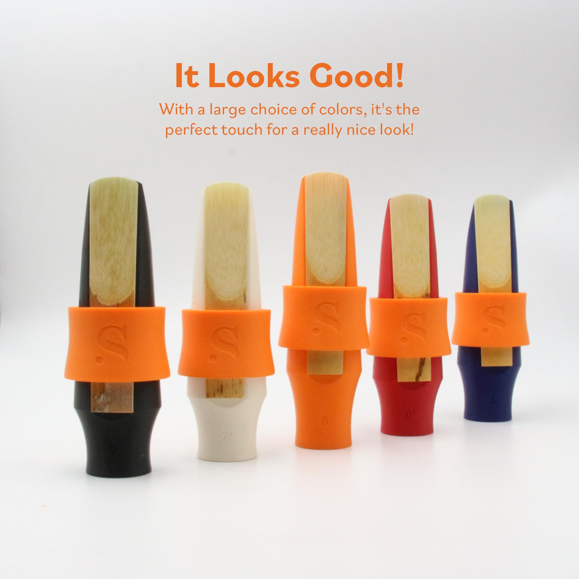 Syos Tenor Saxophone Ligature Lava Orange, Great Fit For Syos Mouthpieces And Compatible With Tenor Sax Rubber Mouthpieces