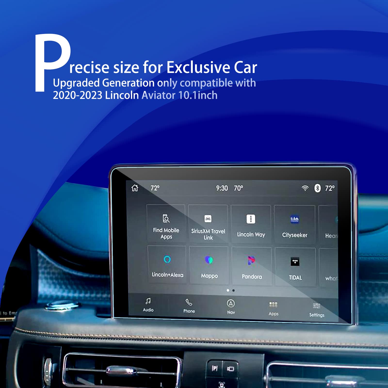 Xxciwp 2024 Aviator Navigation Screen Protector For 2024 2020 2022 2023 Lincoln Aviator 10.1Inch Touch Screen Tempered Glass Pro