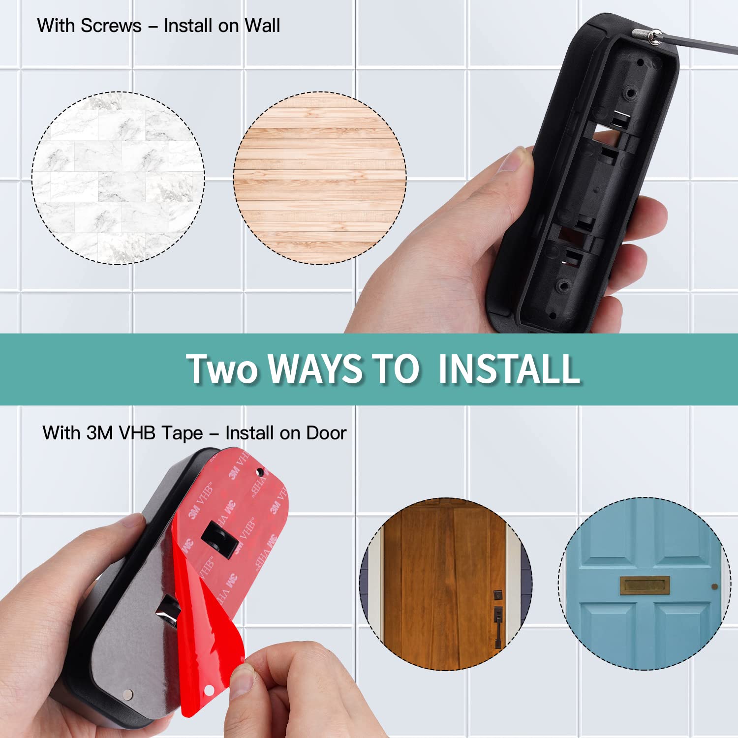 Adjustable Door Mount For Blink Video Doorbell, Adhesive Doorbell Mounting Bracket Accessories For Blink Doorbell Security Syste